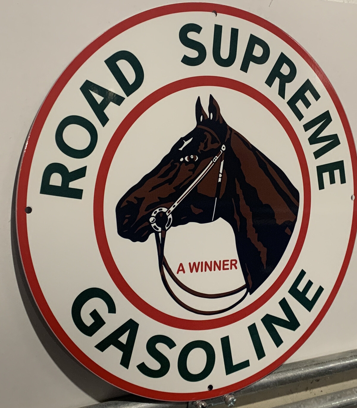 Vintage Style Road Supreme Mustang Gasoline Steel Top Quality Heavy  Sign