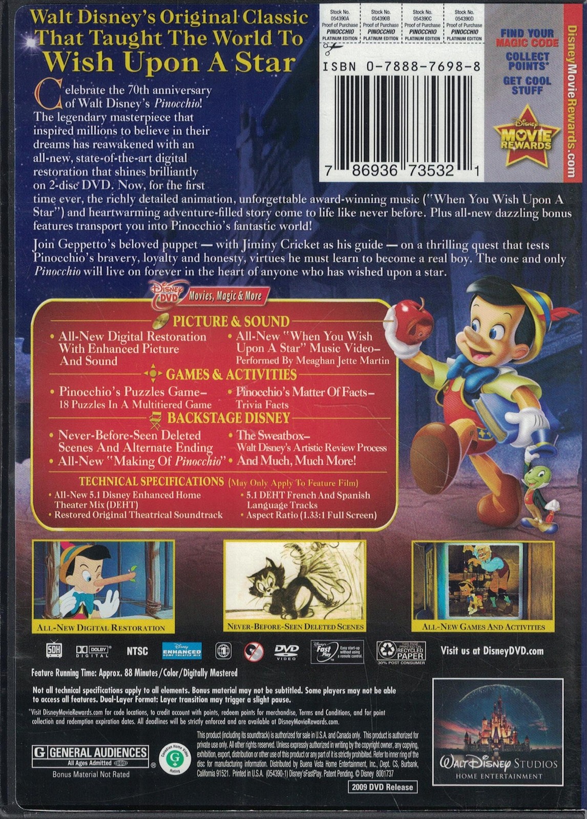 Pinocchio (Two-Disc 70th Anniversary Platinum Edition)