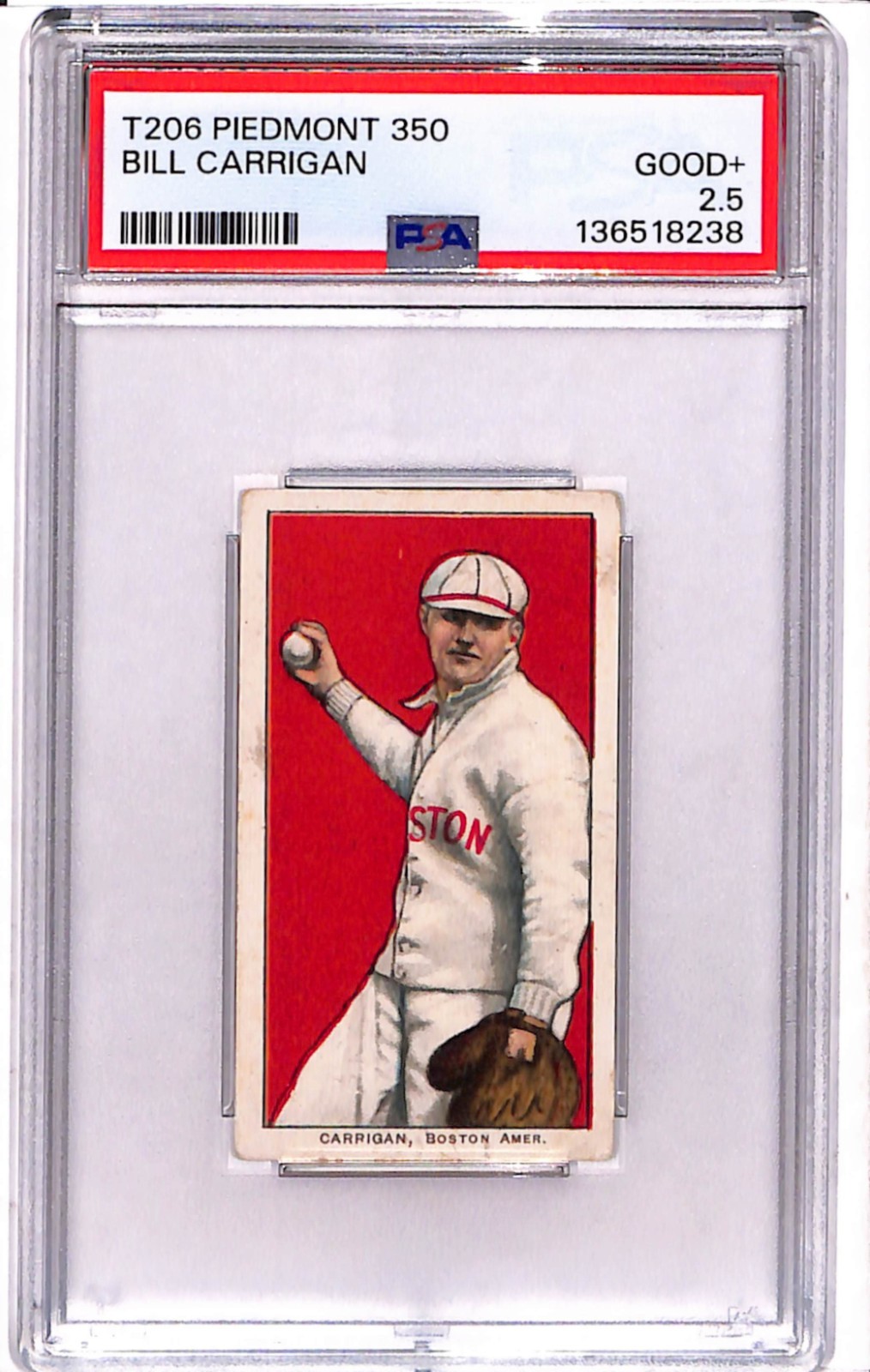 1909-11 T206 - Bill Carrigan 350 Back (RC) PSA 2.5 