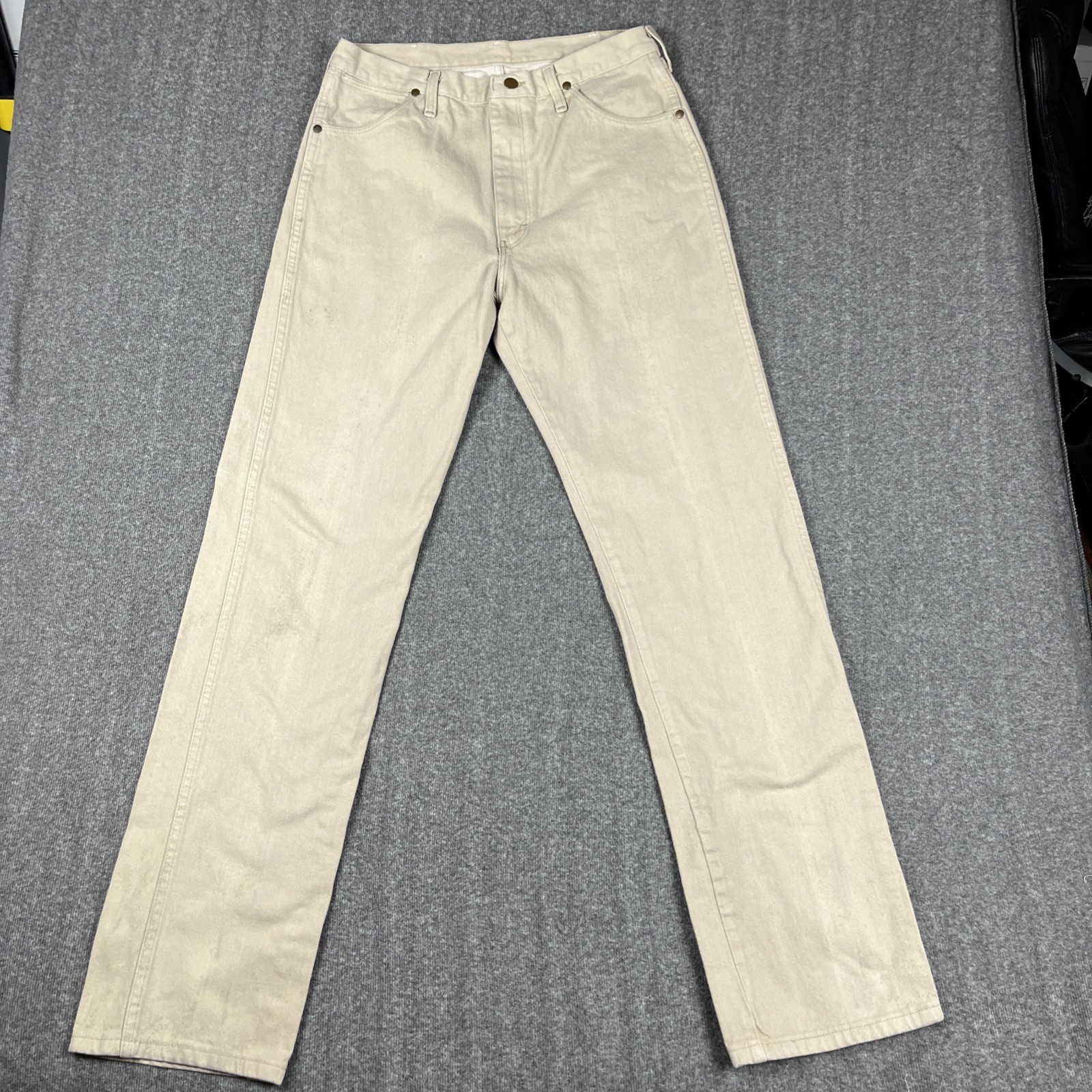 Vtg Wrangler Jeans 13MWZTN Men’s Tag 34x36 Tan Made USA Western Cowboy W31 L35\
