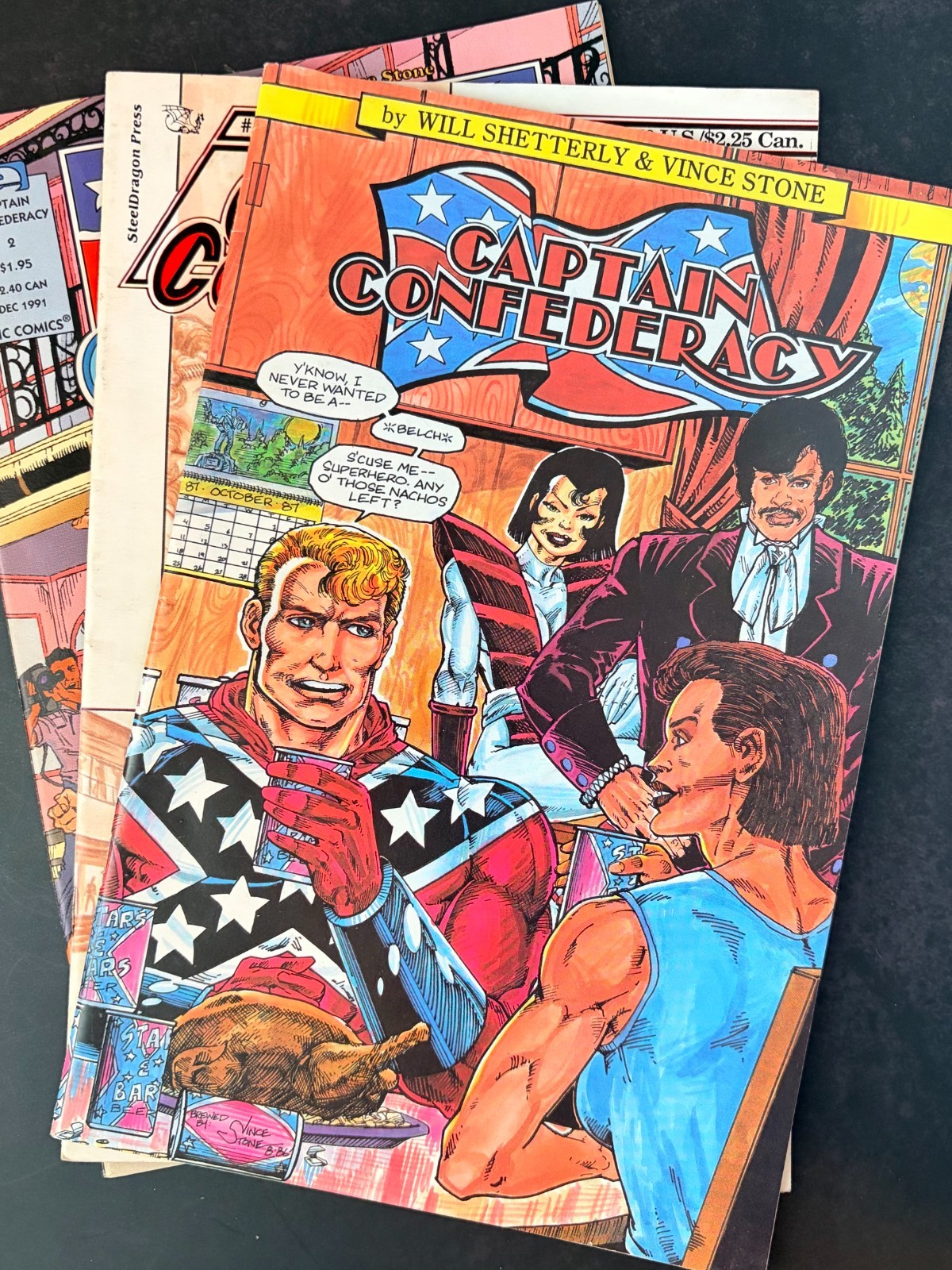 Captain Confederacy Indie & Epic Comics Lot of 3 (1987–1991) Shetterly Stone