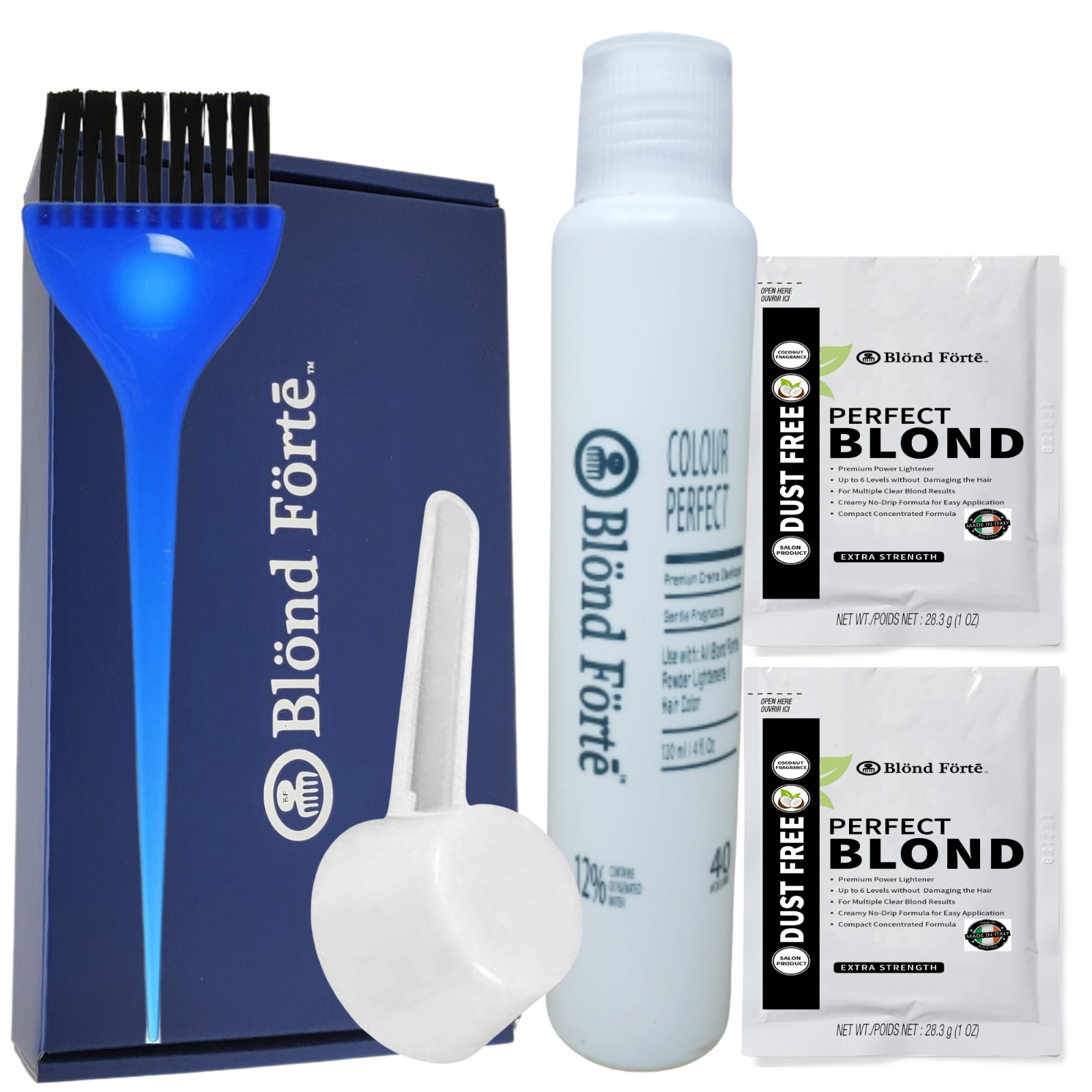 DIY Premium Hair Bleach Dye Color Lightening Powder Kit - 20/40 Volume Developer