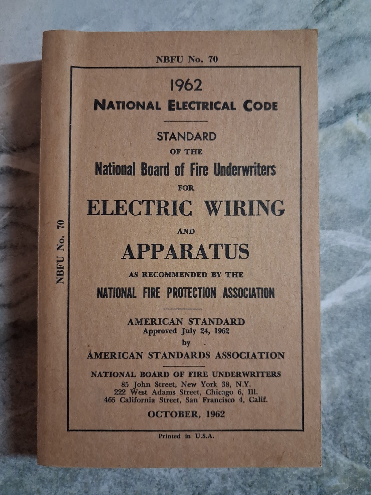 National Electrical Code UBFU No. 70 PBK VTG 1962