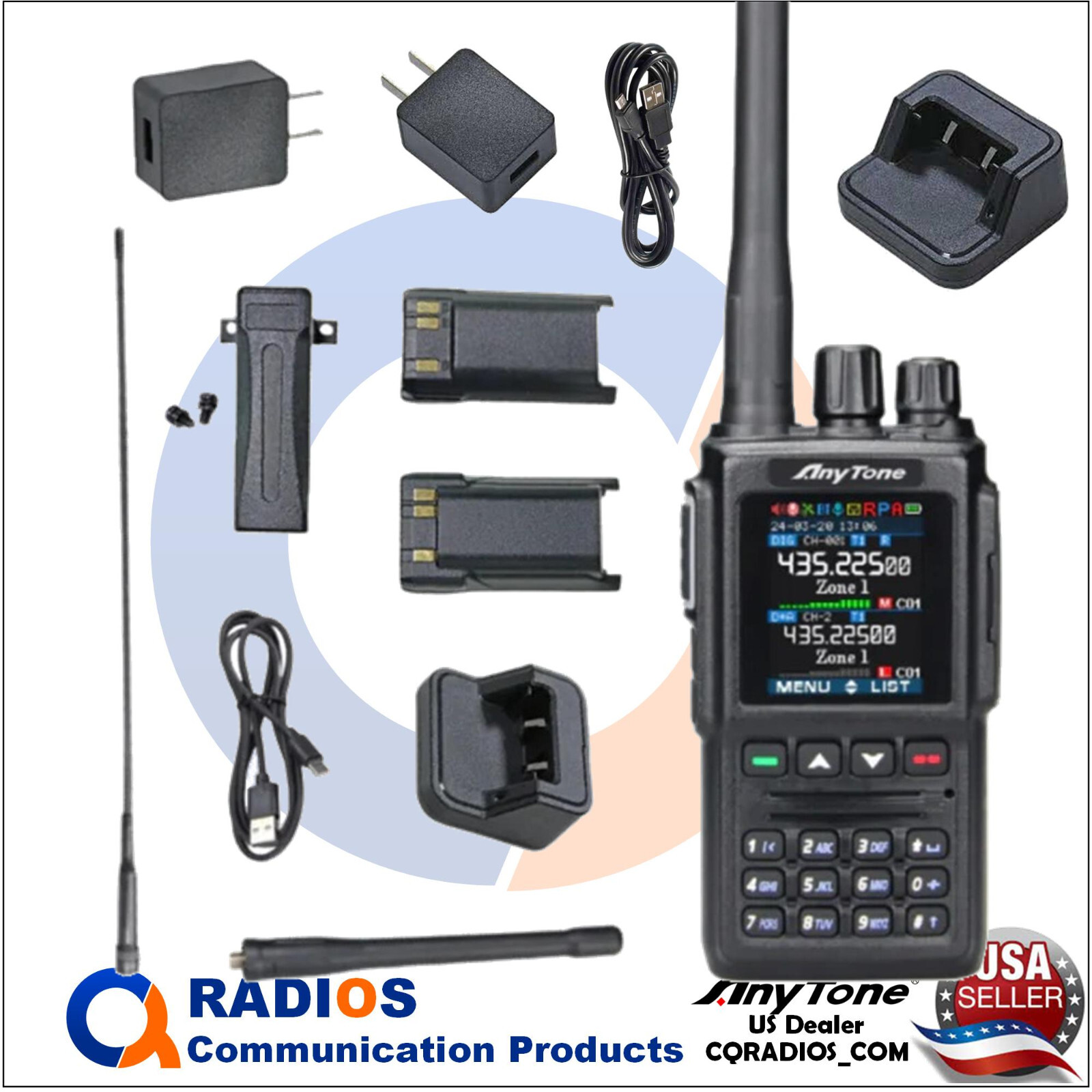 Anytone AT-D168UV Analog Digital DMR UHF VHF radio extra base Like AT-D878UV