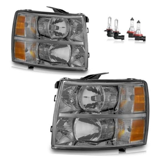 Halogen Headlights for 07-13 OE Replacement Smoke | With High & Low Beam Bulbs
