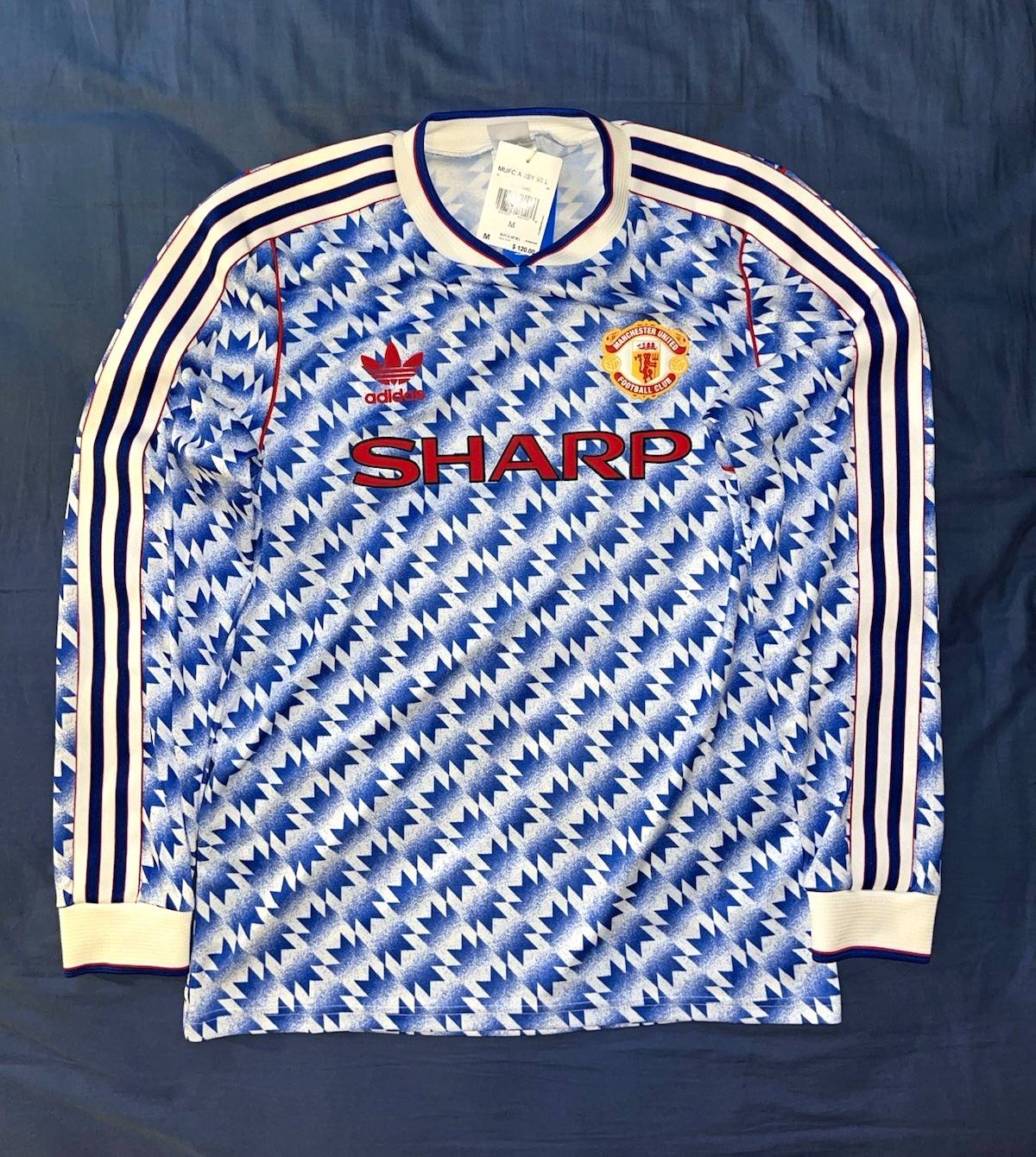 *BNWT* Adidas Manchester United 1990/92 Long Sleeve Away Sharp Jersey, Size M