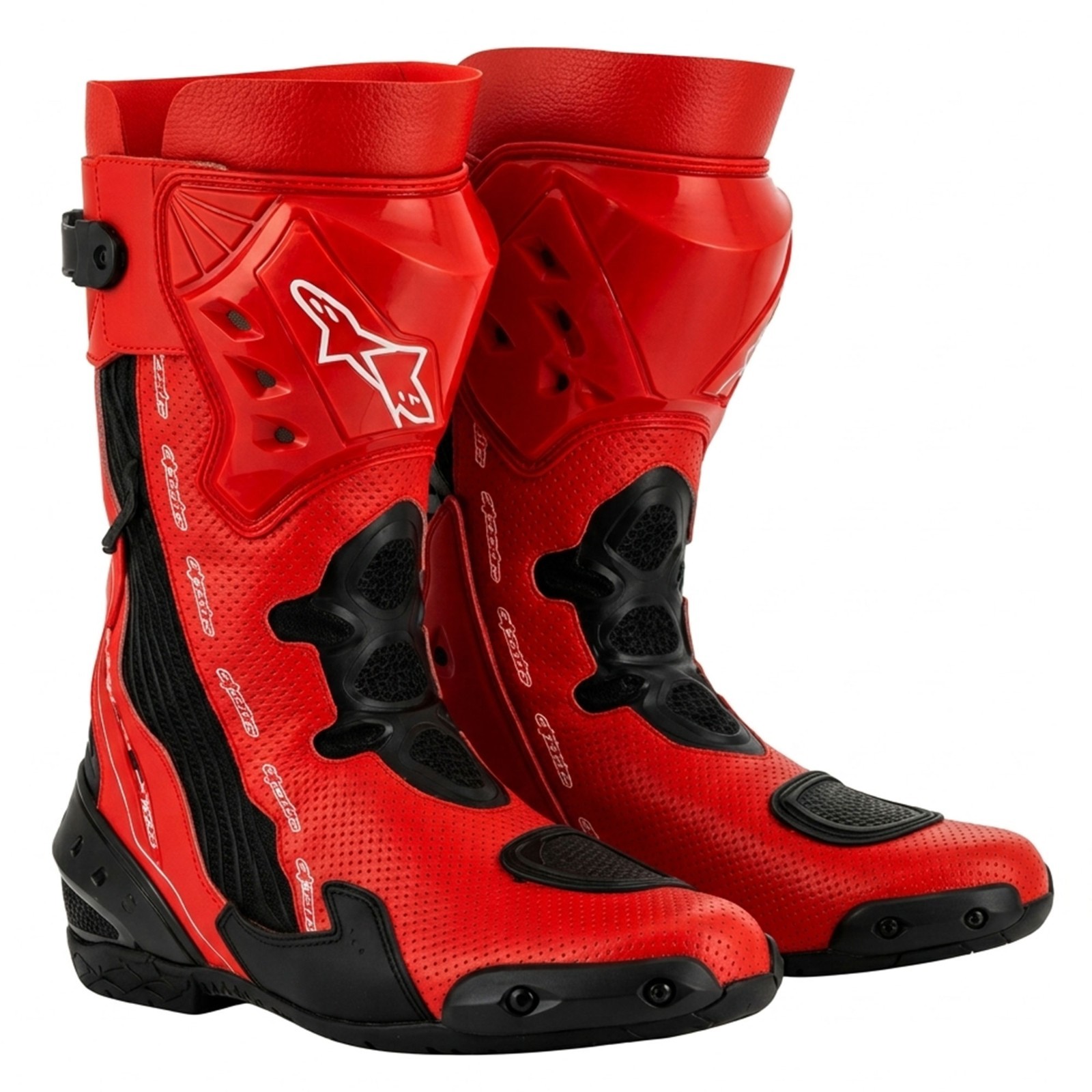 Alpinestar R Leather Vented Motorcycle Sports Red Racing Boots Motorbike Riding