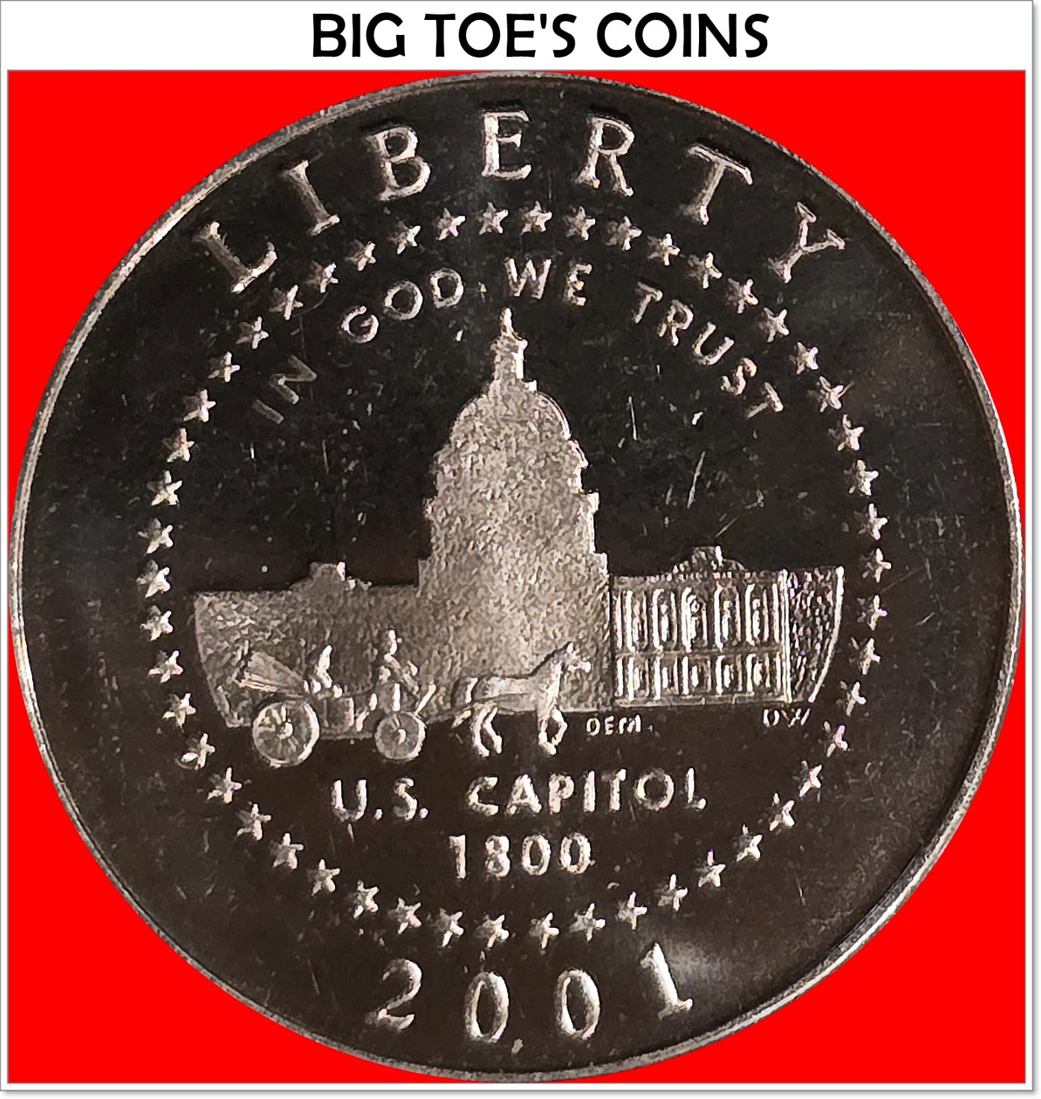 2001-P Proof US Capitol Visitor Center Commemorative Half Dollar Beautiful Coin