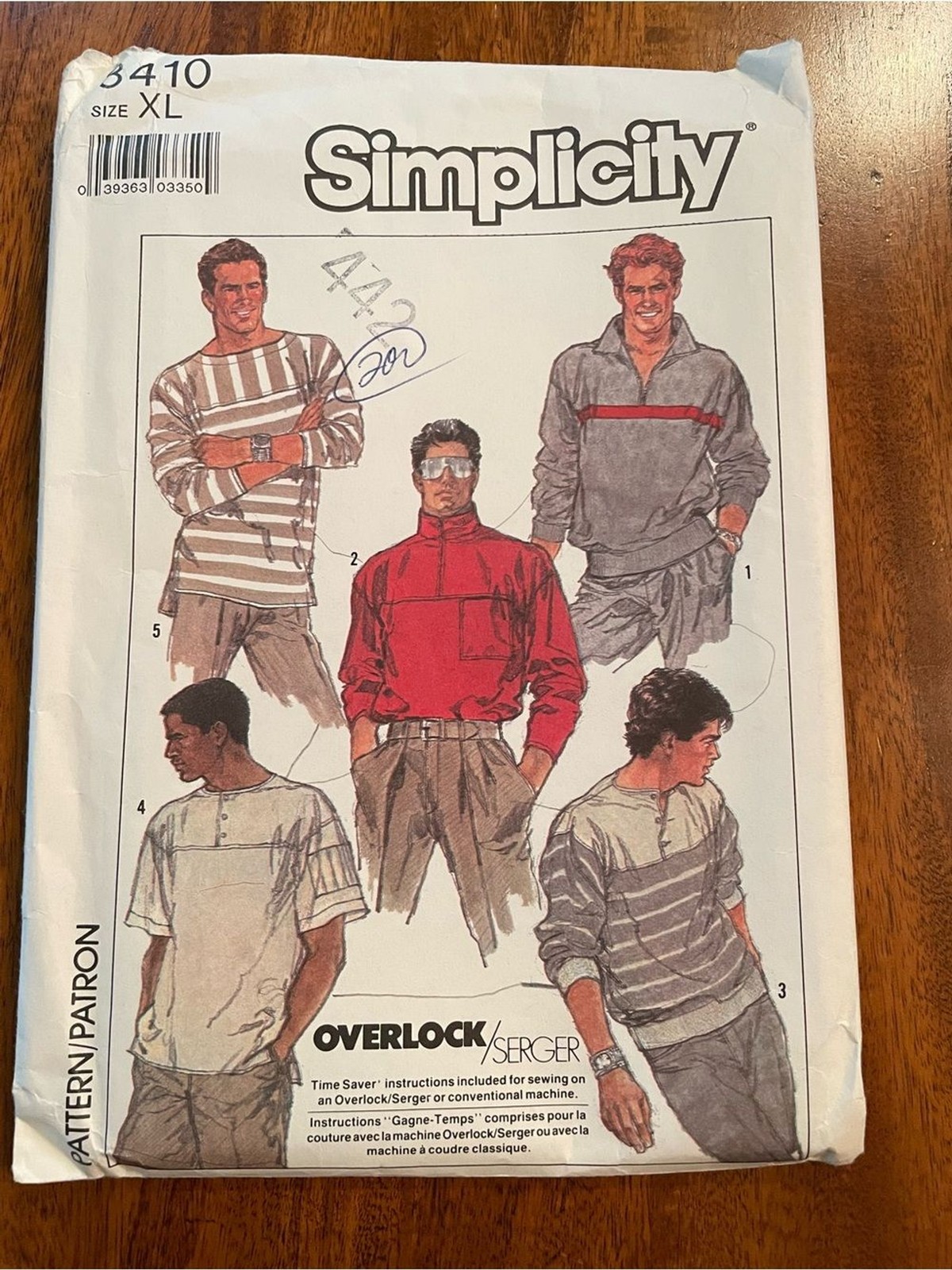 Simplicity Vintage 1987 Men’s XL Tops Long/Short Sleeve Jackets Retro Sewing