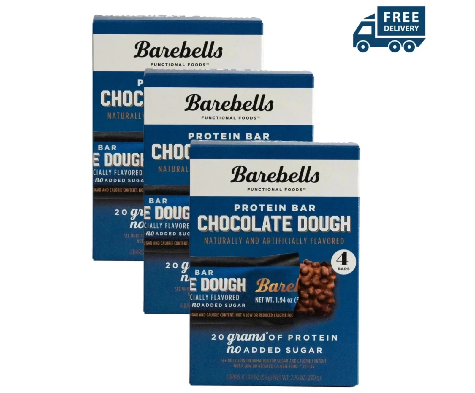 Barebells Protein Bars with 20G High Protein, 1.9Oz Bars, Chocolate Dough -12 Ct Barebells Protein Bars with 20G High Protein, 1.9Oz Bars, Chocolate Dough -12 Ct