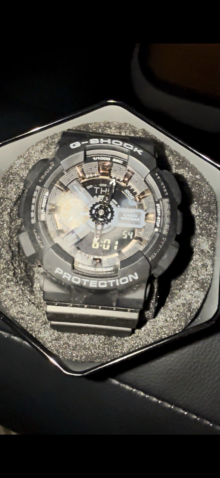 Casio G-SHOCK Analog-Digital Quartz Black Resin, Shock/200m, Tin Box
