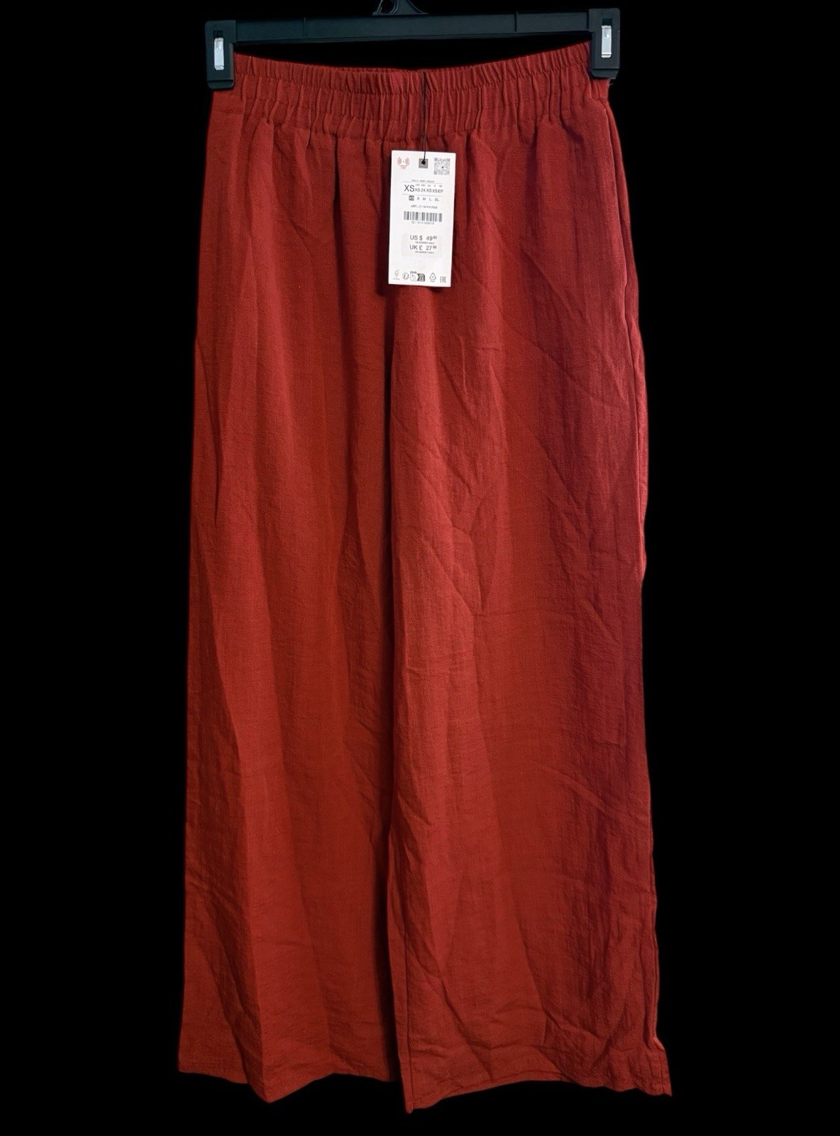 Zara Rust Wide Leg Pants Women’s XS Zara Rust Wide Leg Pants Women’s XS
