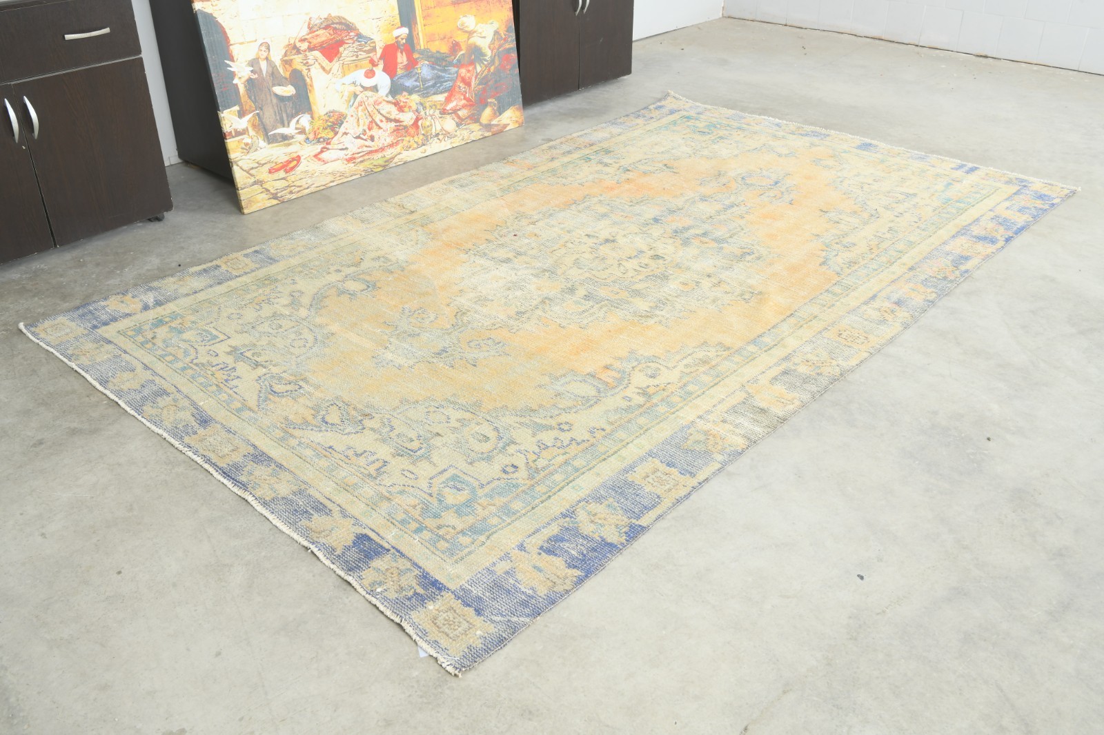 6x9 Turkish Antique Rug Anatolian Hand-Knotted Vintage Oushak Large Carpet,268