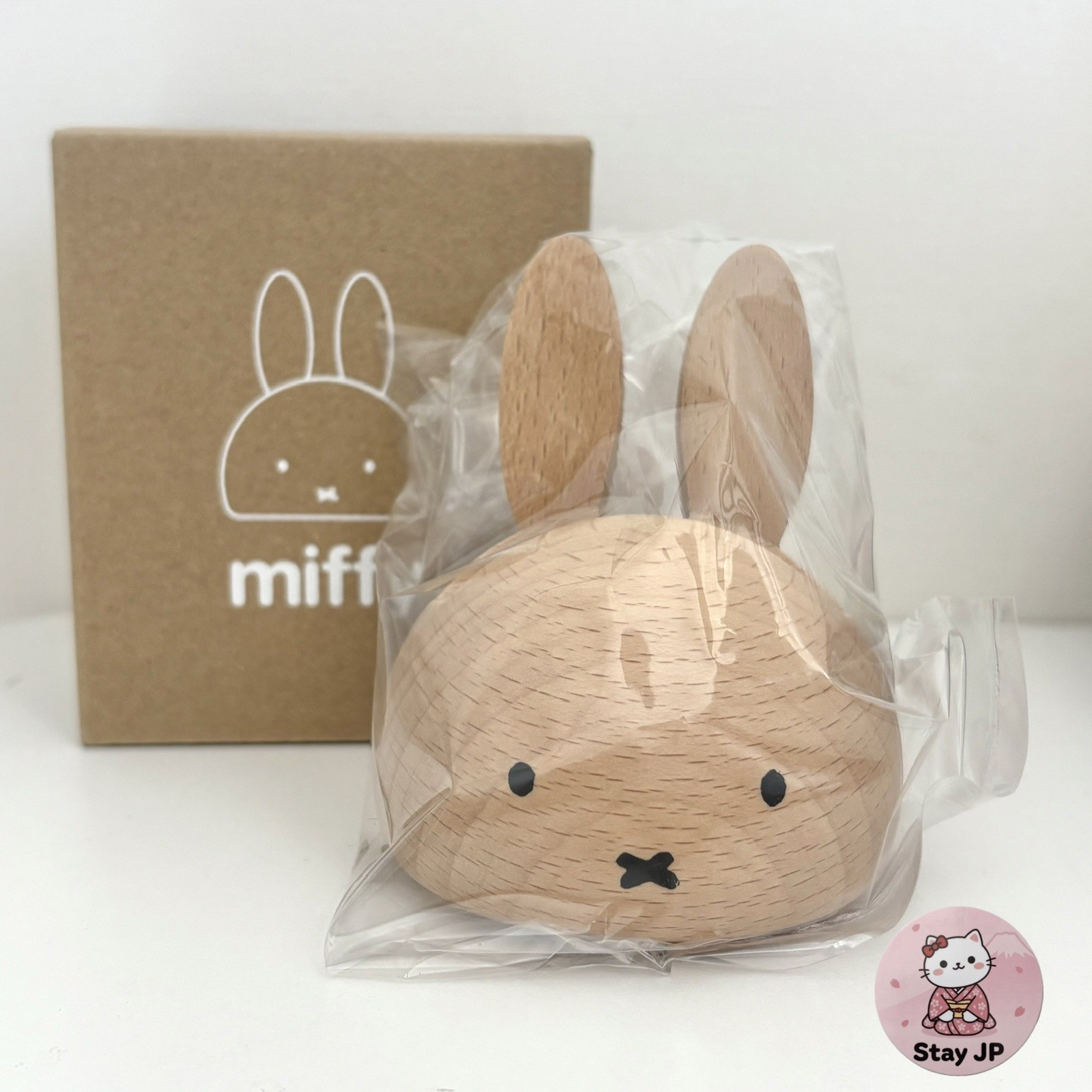 NICHIGAN Miffy Wooden Smartphone Stand Holder  Natural Wood Japan Desk Decor