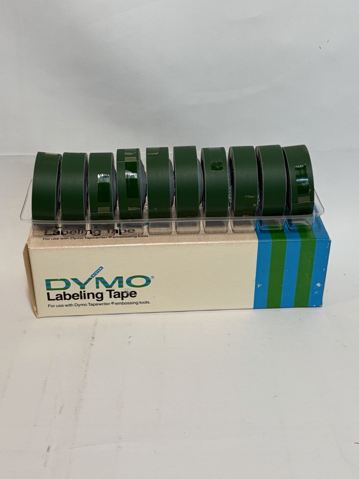 Vintage Dymo MATTE GREEN Embossing Tape Rolls 10 Total, 1/2” X 144” 5306-05