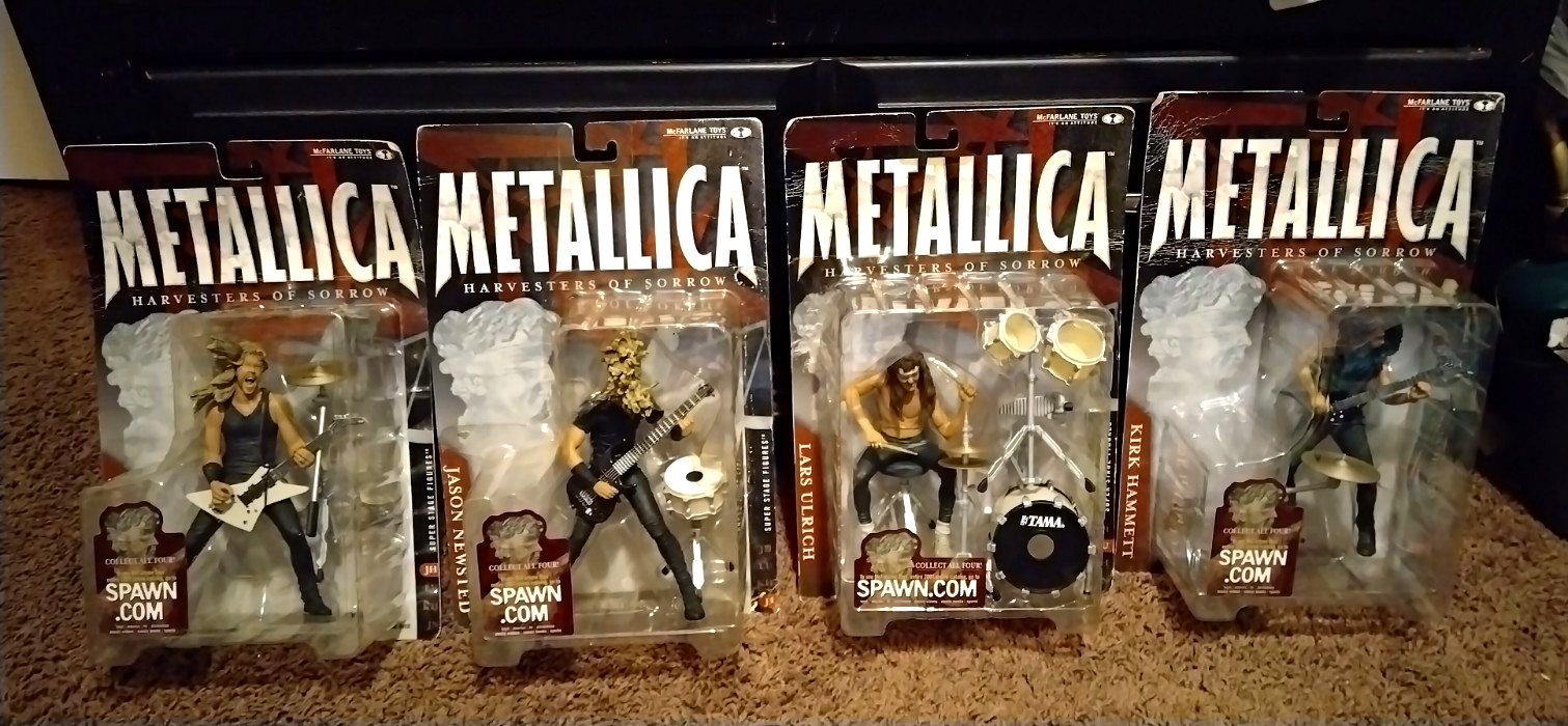 2001 McFarlane Toys Metallica Harvesters of Sorrow Complete 4 Figure Set Sealed