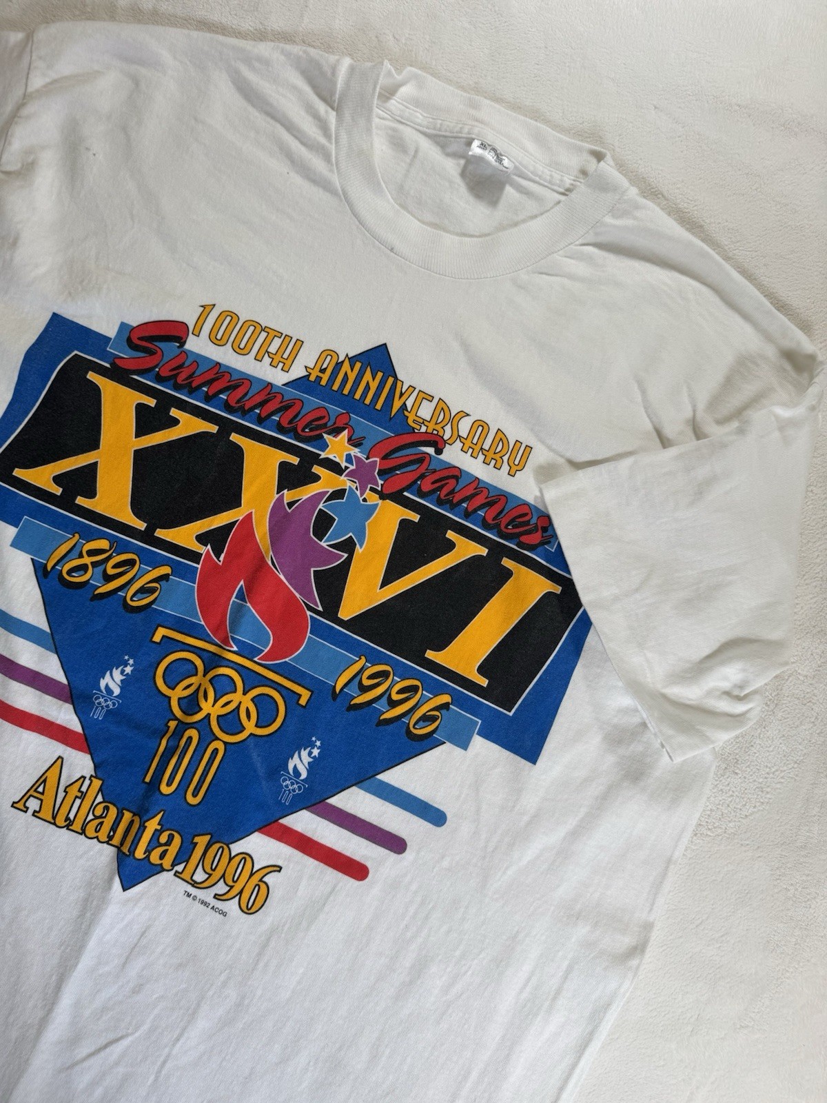Vintage Atlanta 1996 Olympic Games T-Shirt Mens XL Centennial 90s Made In USA Vintage Atlanta 1996 Olympic Games T-Shirt Mens XL Centennial 90s Made In USA