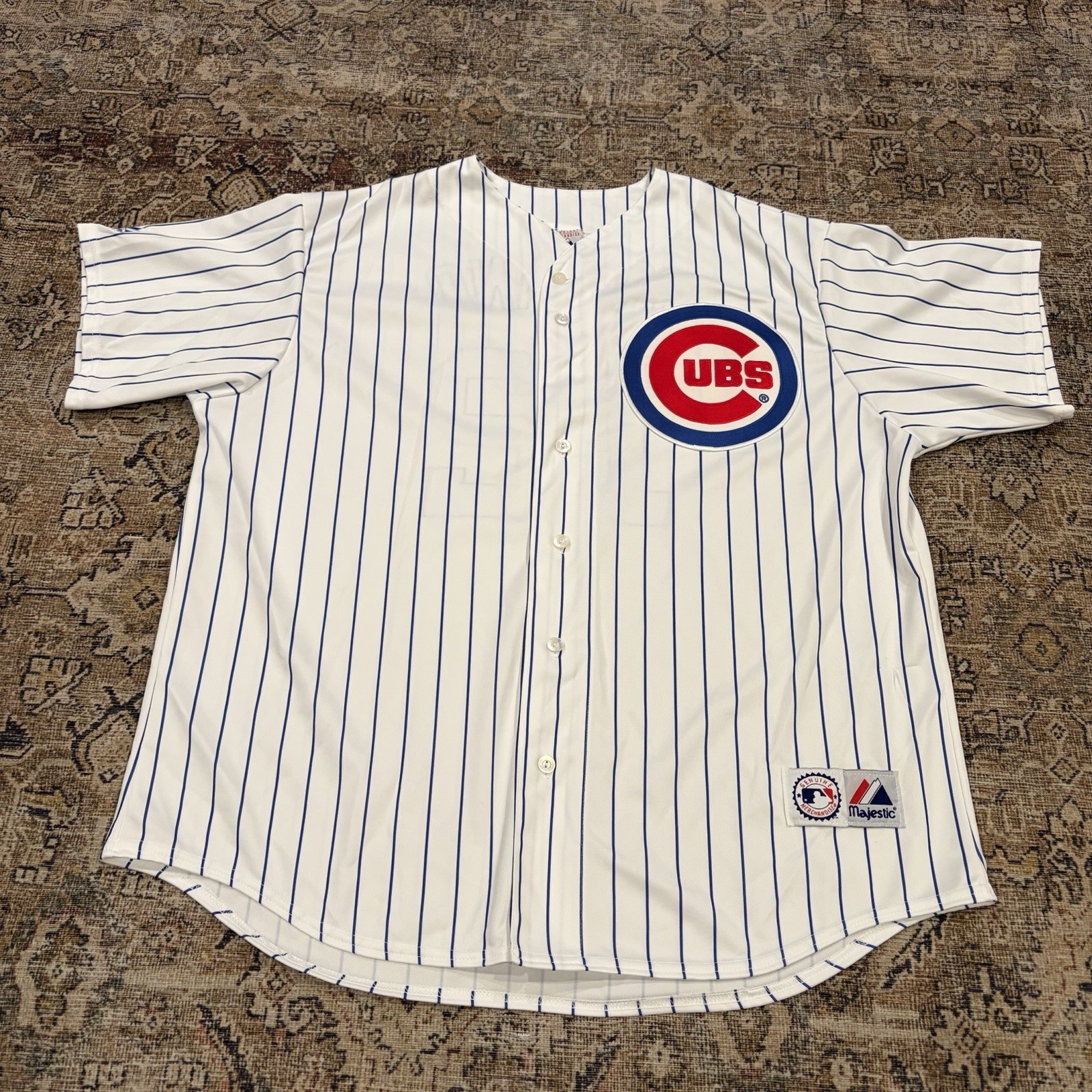 Vintage Alfonso Soriano #12 Chicago Cubs MLB Pinstripe Baseball Jersey 2XL USA