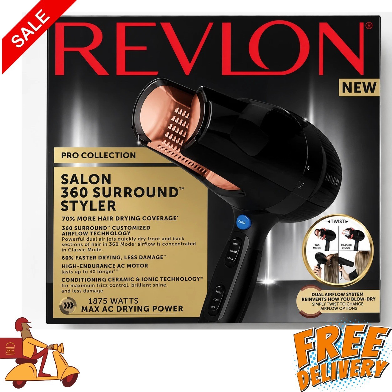 Revlon Pro Collection Salon 360 Surround Styler  Faster Drying, brand new