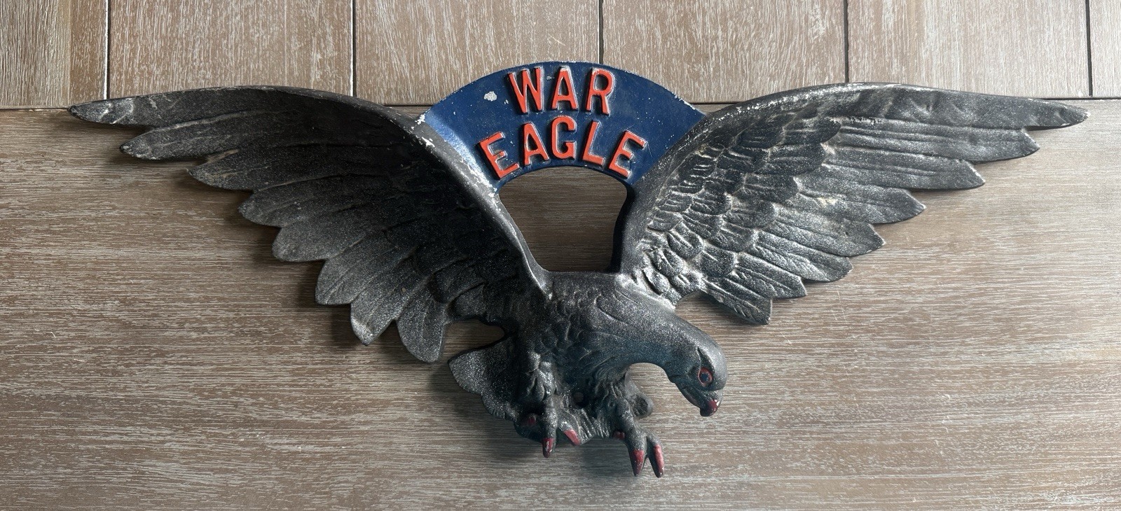 Vintage Auburn Tigers Cast Aluminum Eagle Football Alabama Rare Display