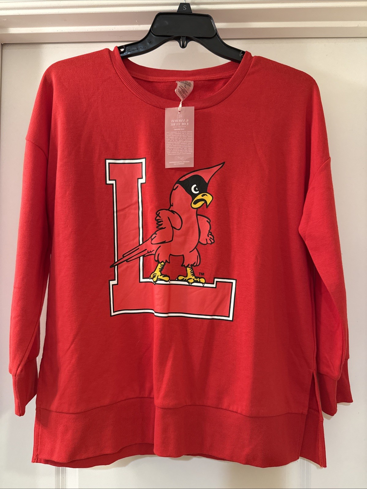 Louisville Cardinals Womens Large Gameday Couture Retro Logo Sweater NWT