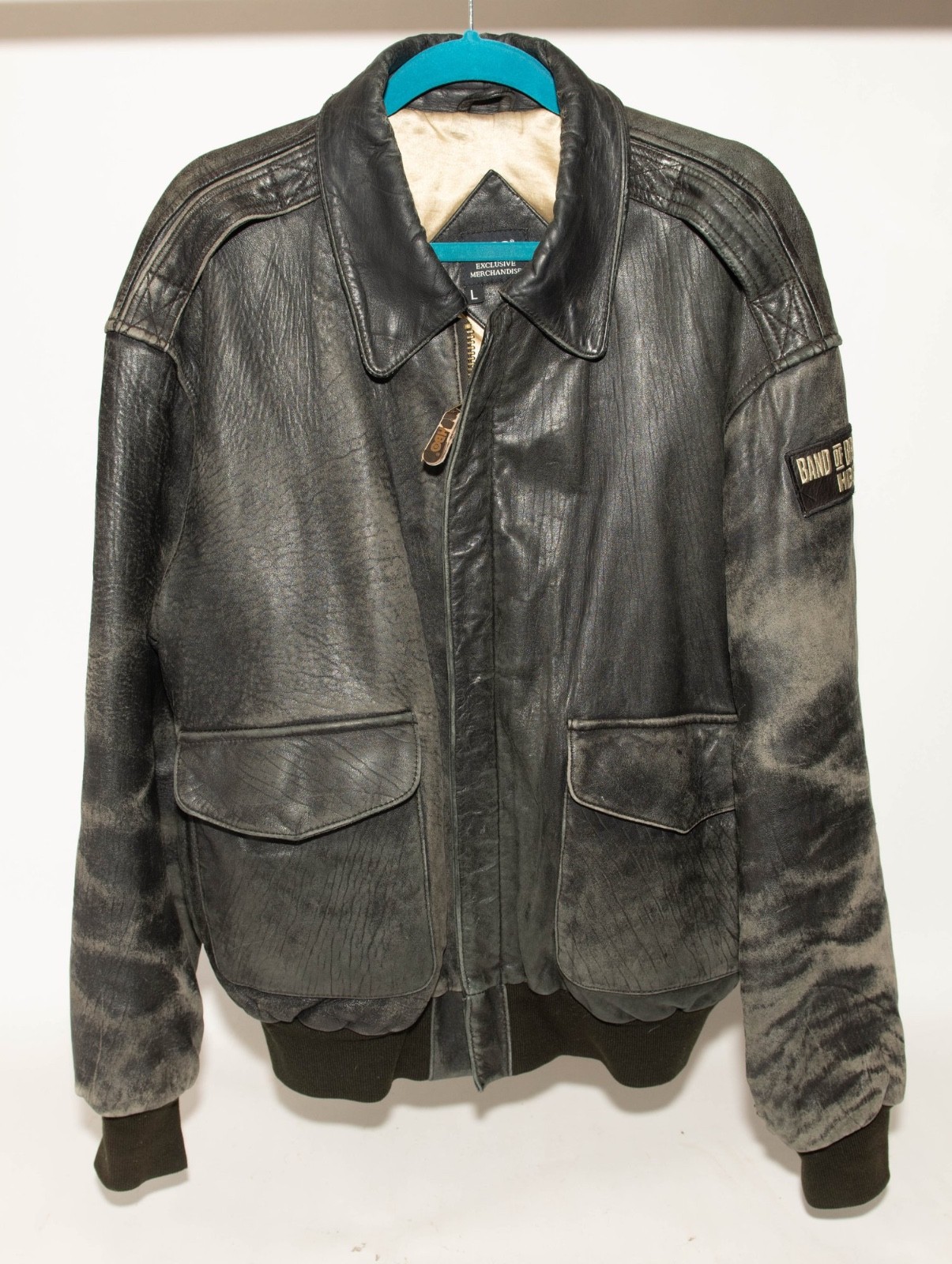 HBO Band of Brothers Leather A-2 Bomber Jacket Large Exclusive Merchandise