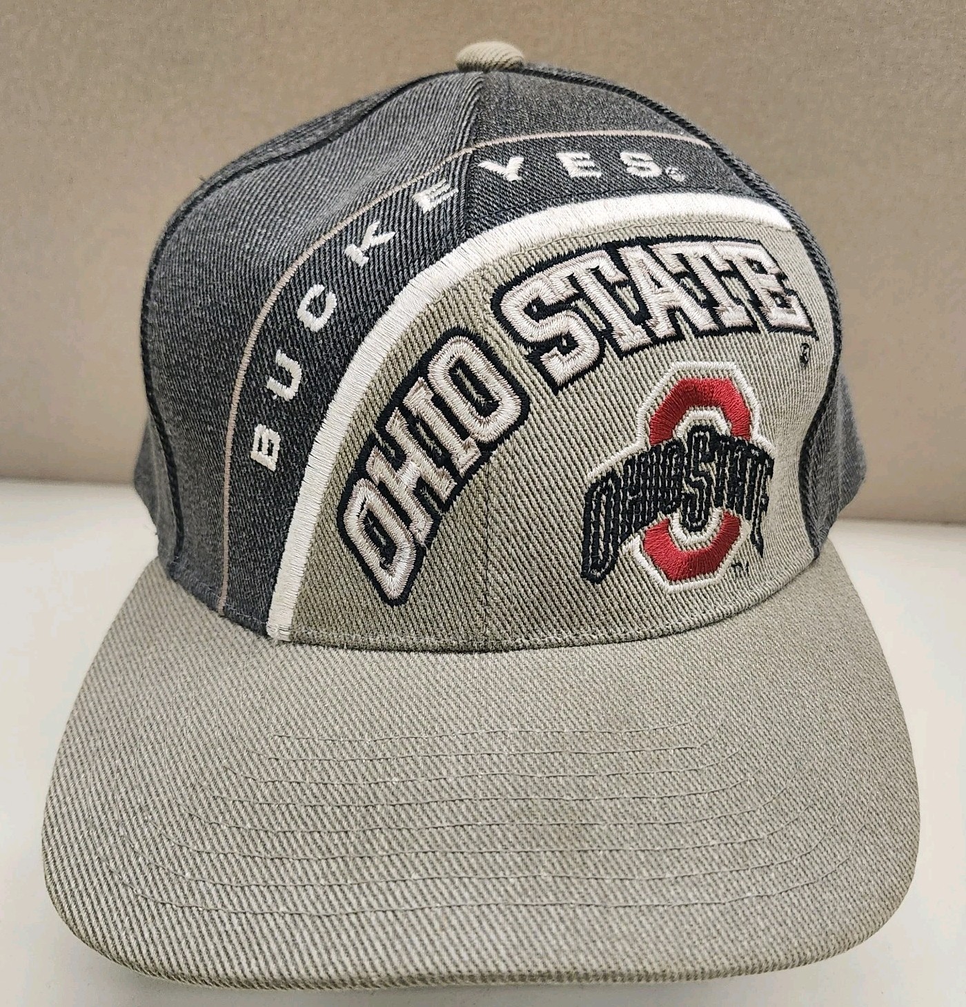 Vintage Ohio State Buckeyes Lee Sport Hat Baseball Cap Gray Snap Back