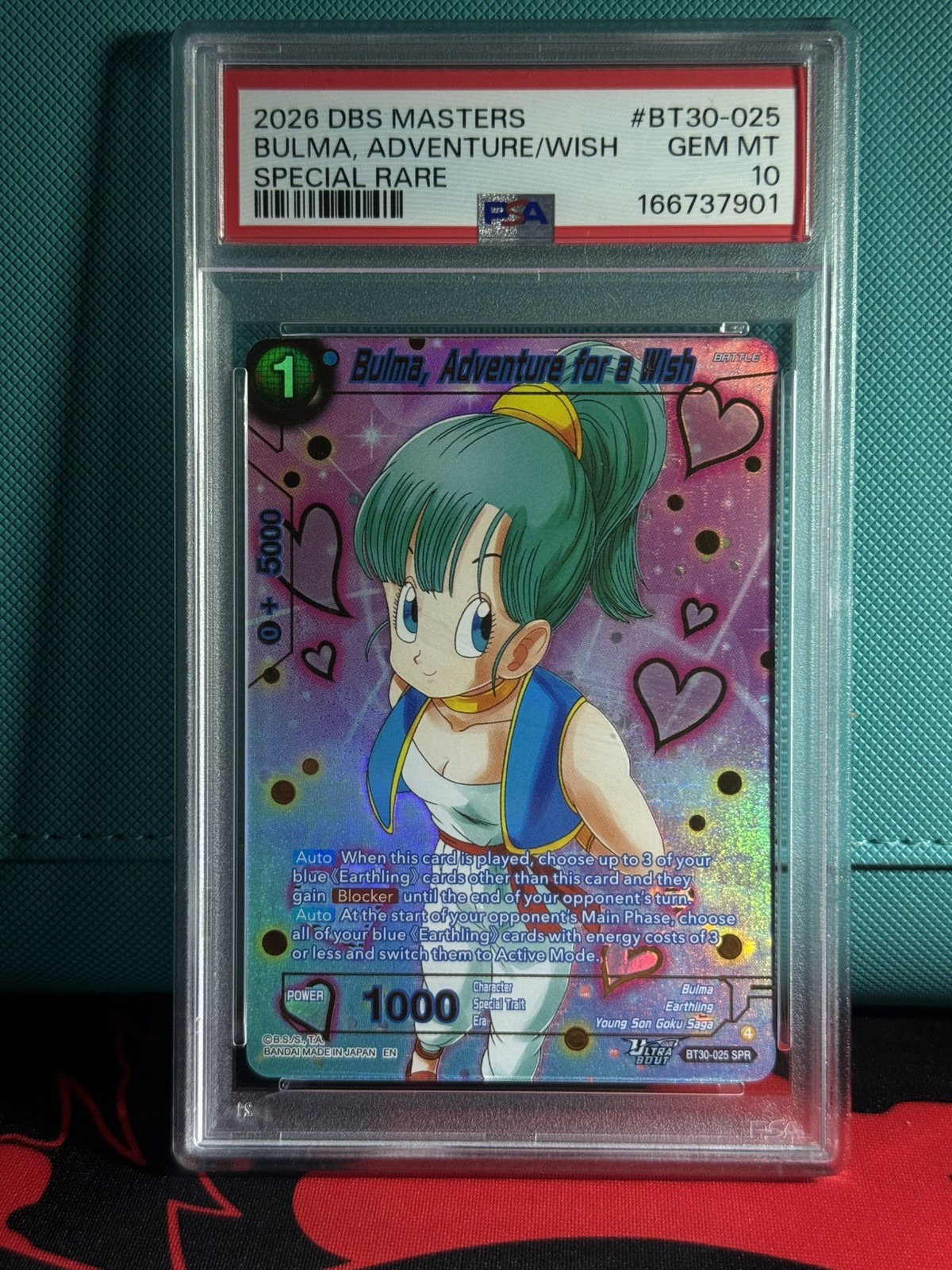 Dragon Ball Super Bulma, Adventure For A Wish BT30-025 SPR - PSA 10