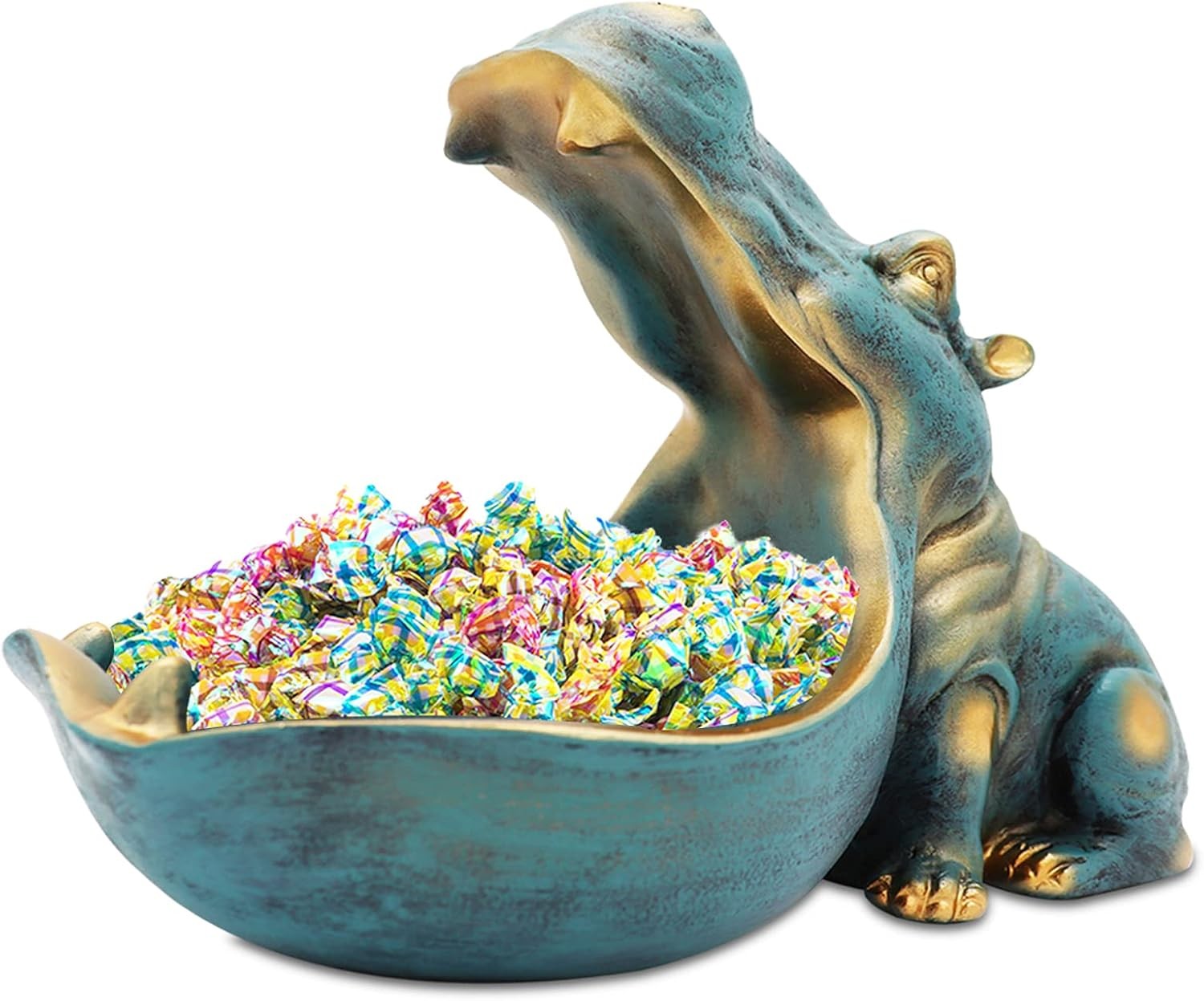 Hippo Statue,Large Hippopotamus Figurine Home Sculpture with Resin,Candy Jar Hippo Statue,Large Hippopotamus Figurine Home Sculpture with Resin,Candy Jar