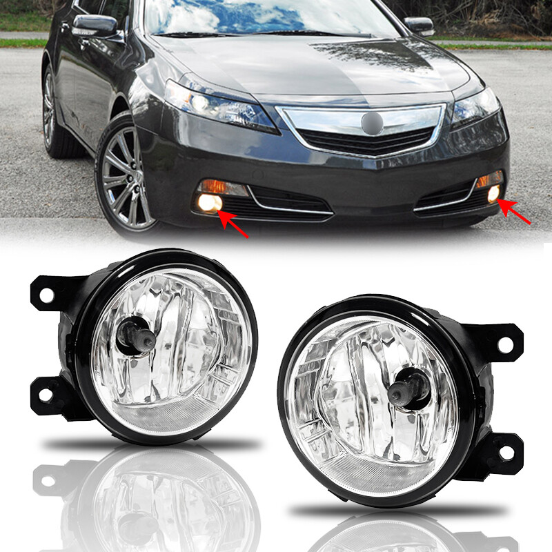 Fit 2012-2014 Acura TL Clear Lens Bumper Fog Lights Lamps Replacement Left+Right