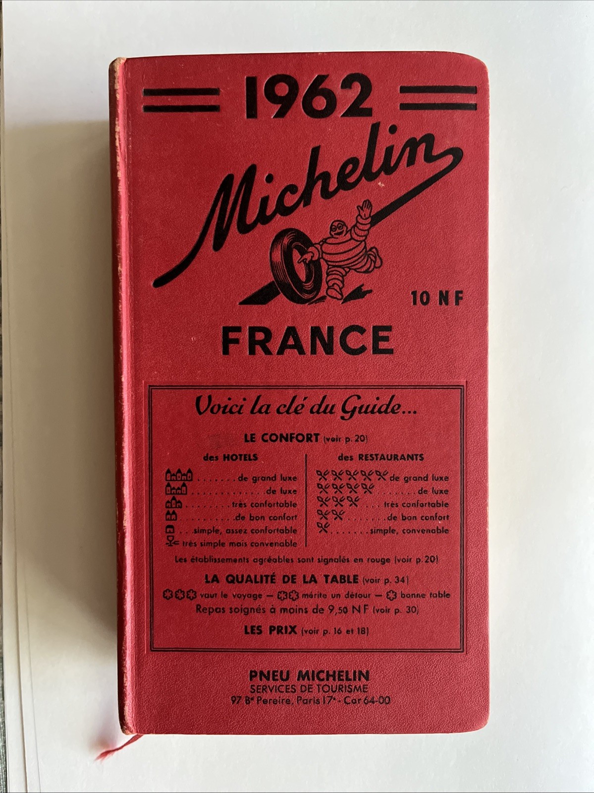Vintage 1962 Michelin Guide France Tourism Maps Hardcover Book