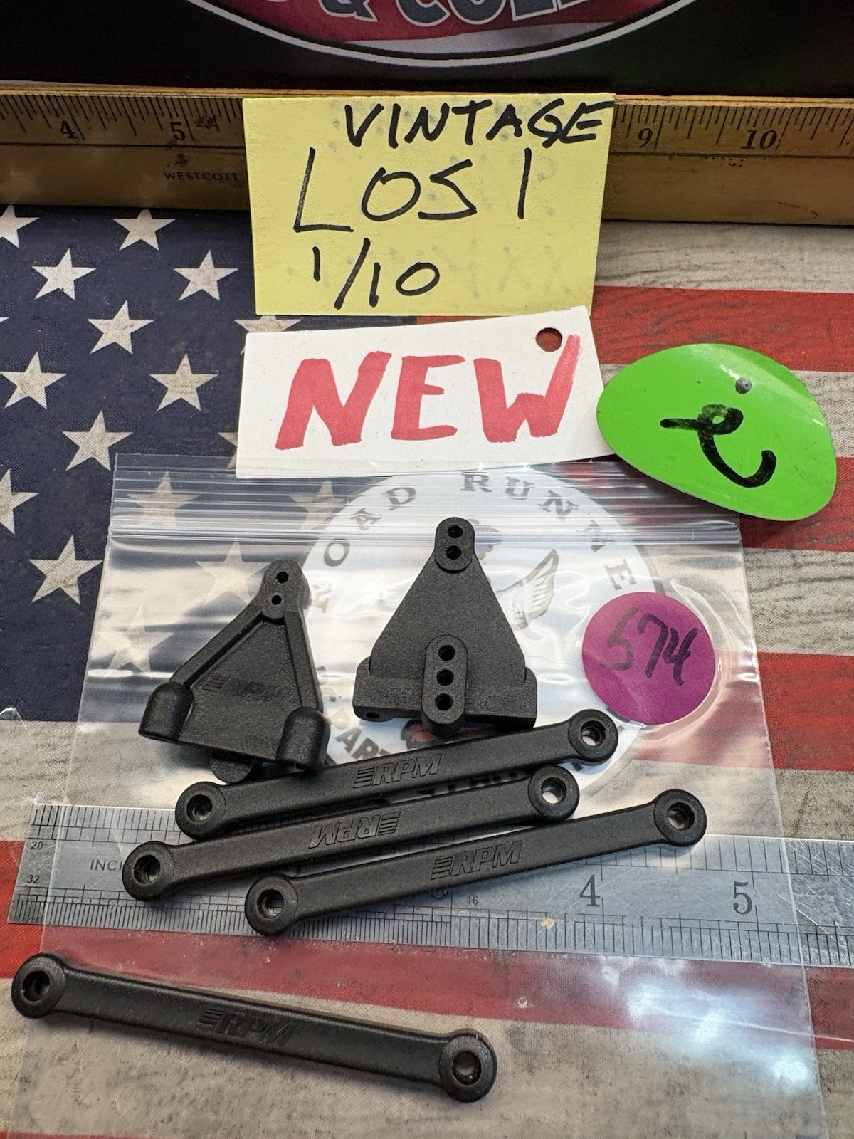 VINTAGE RPM / TEAM LOSI 7306 TOE-IN REAR LINKS W/TOE ARMS for: JRXT