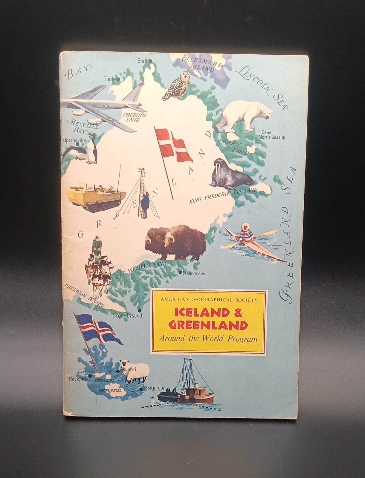 Greenland Iceland Geographical Society Around World Program 1964 Vintage