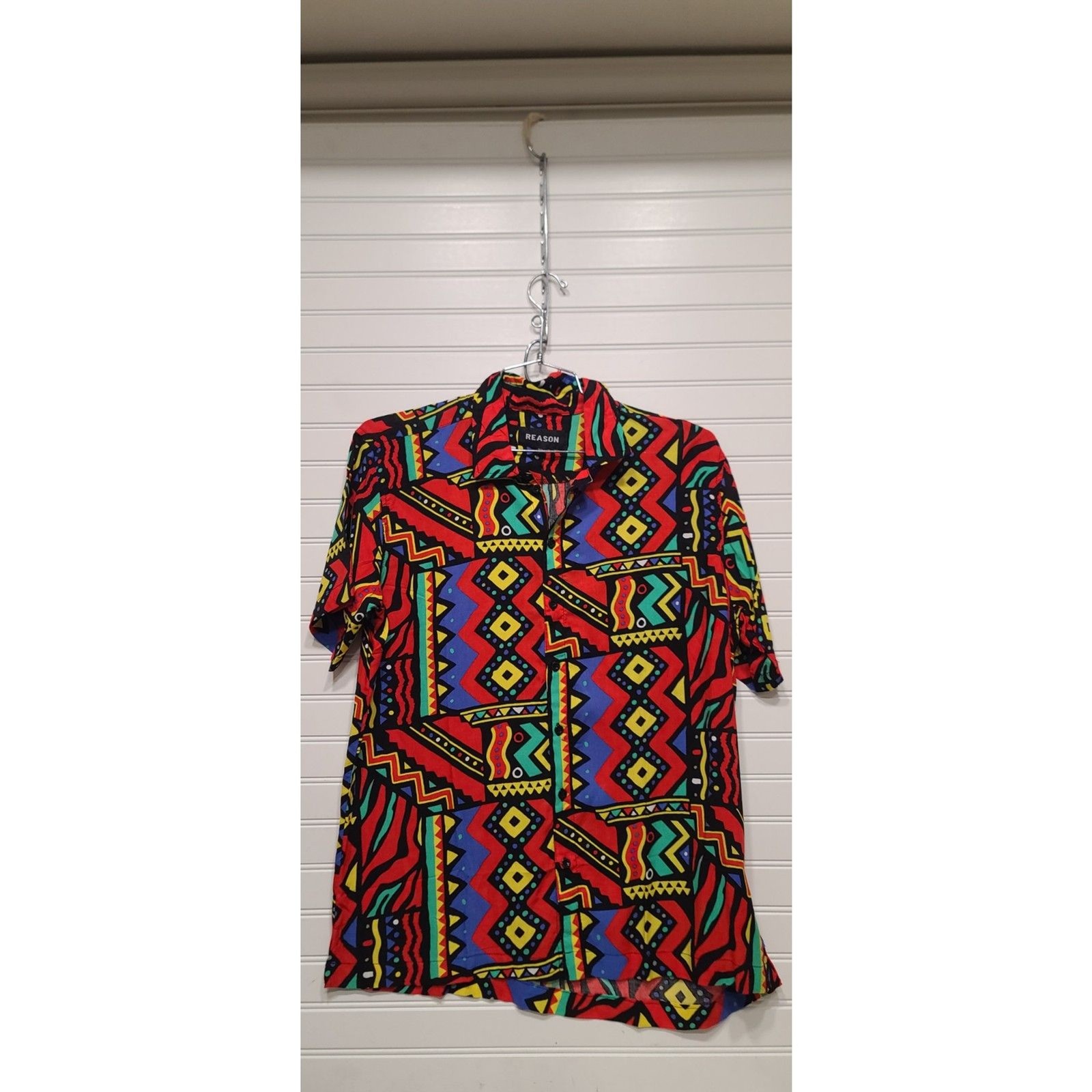 Reason Clothing Unity Allover Print Short Sleeve Shirt Size XL NWT