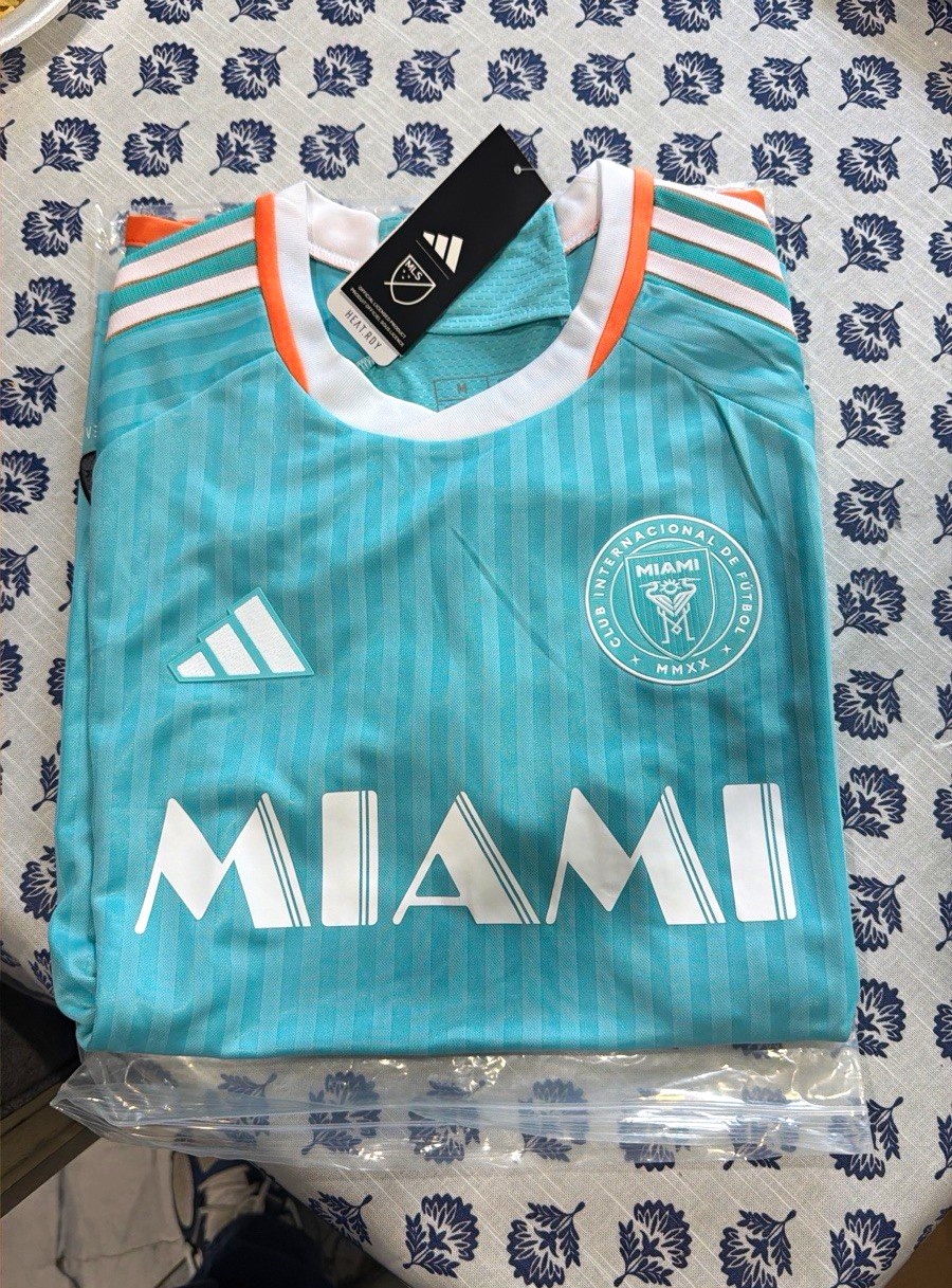adidas Inter Miami CF MLS Soccer Jersey Size M Blue White Orange