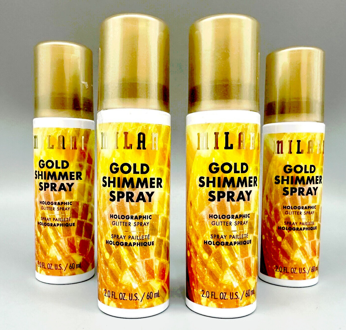 Milani Daze of Disco Shimmer Glitter Spray Gold Holographic 4PK x 2 oz Milani Daze of Disco Shimmer Glitter Spray Gold Holographic 4PK x 2 oz