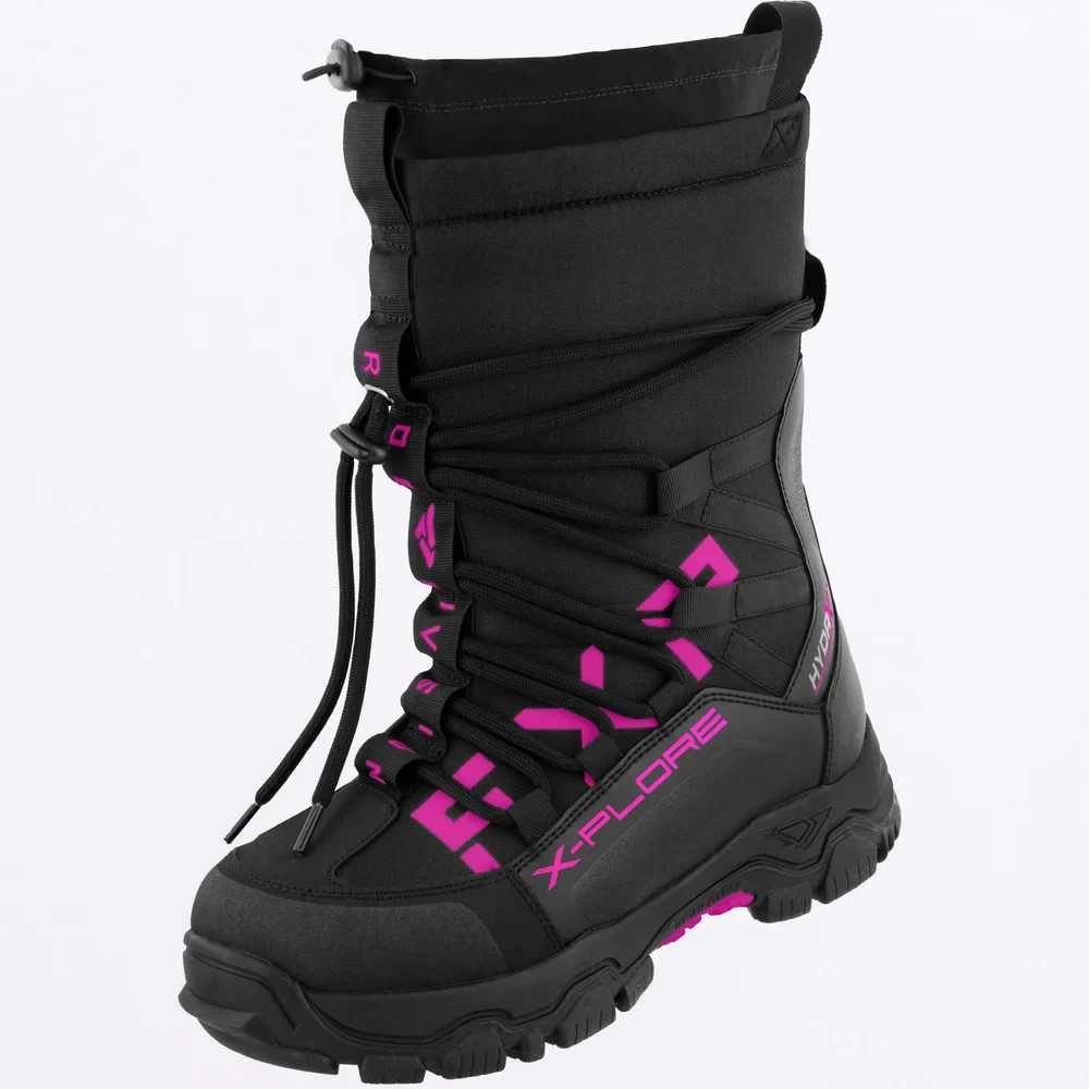 FXR Adult's X-Plore Short Snowmobile Boots Black/Fuchsia Size 7M/ 9W FXR Adult's X-Plore Short Snowmobile Boots Black/Fuchsia Size 7M/ 9W