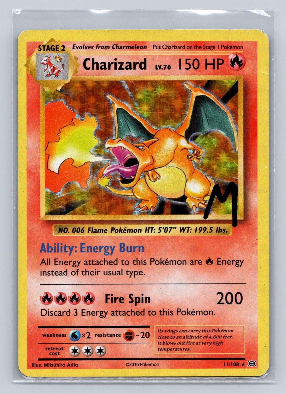 Charizard 11/108 Holo Rare Evolutions Pokemon Moderately Played