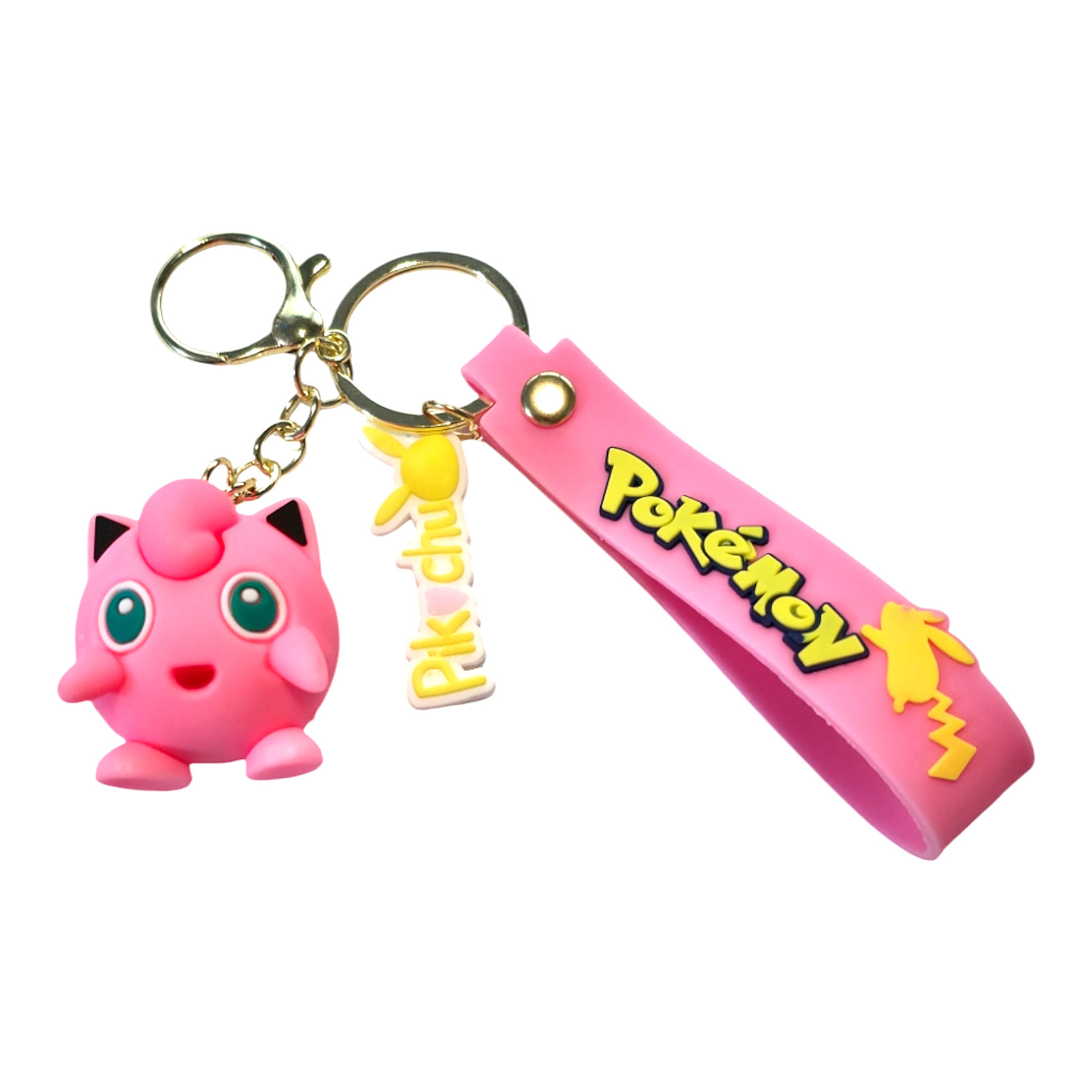Jigglypuff Keychain Cute Pink Pokémon Charm with Strap Brand New Jigglypuff Keychain Cute Pink Pokémon Charm with Strap Brand New