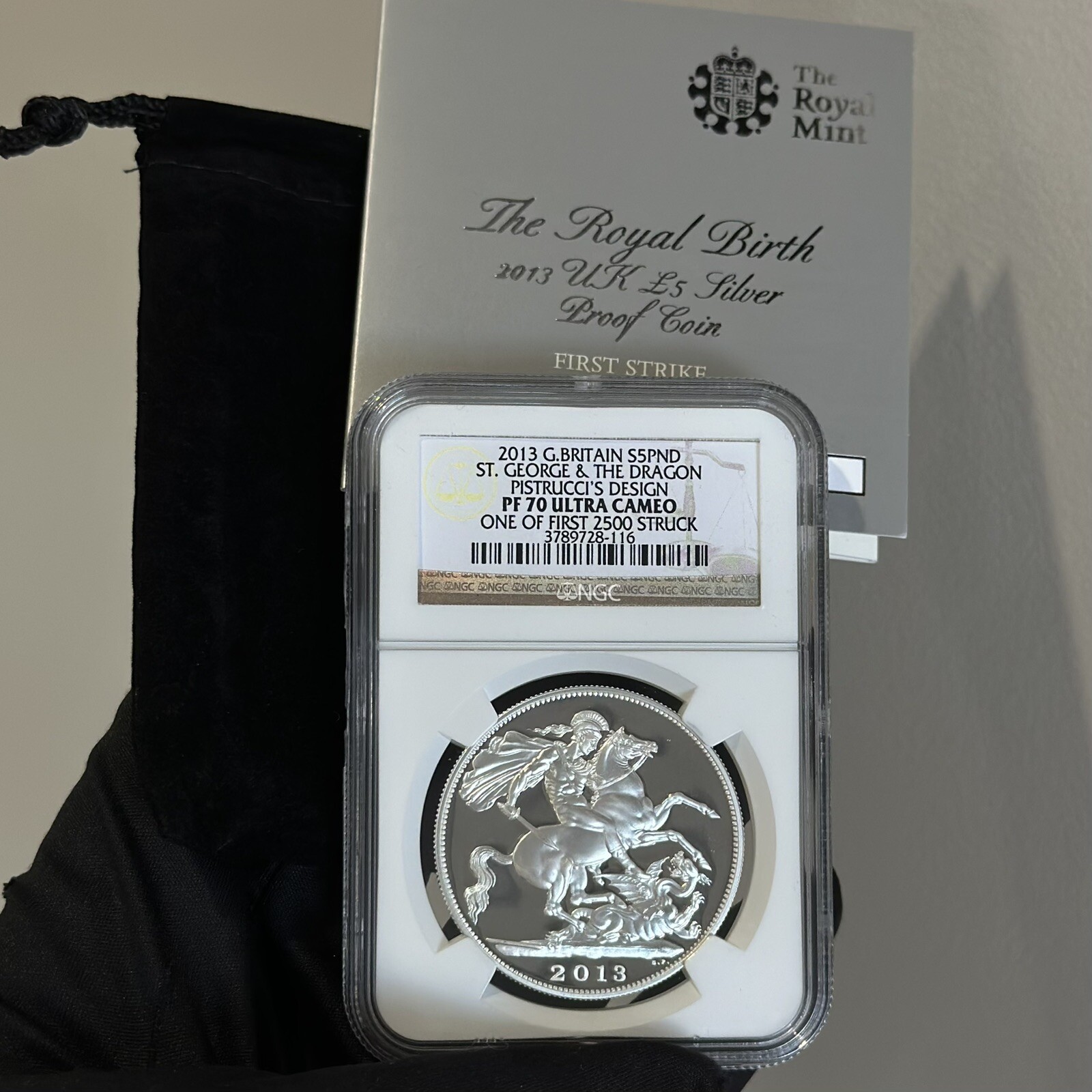 2013 Great Britain St. George & The Dragon NGC PF70 Ultra Cameo Silver Coin COA