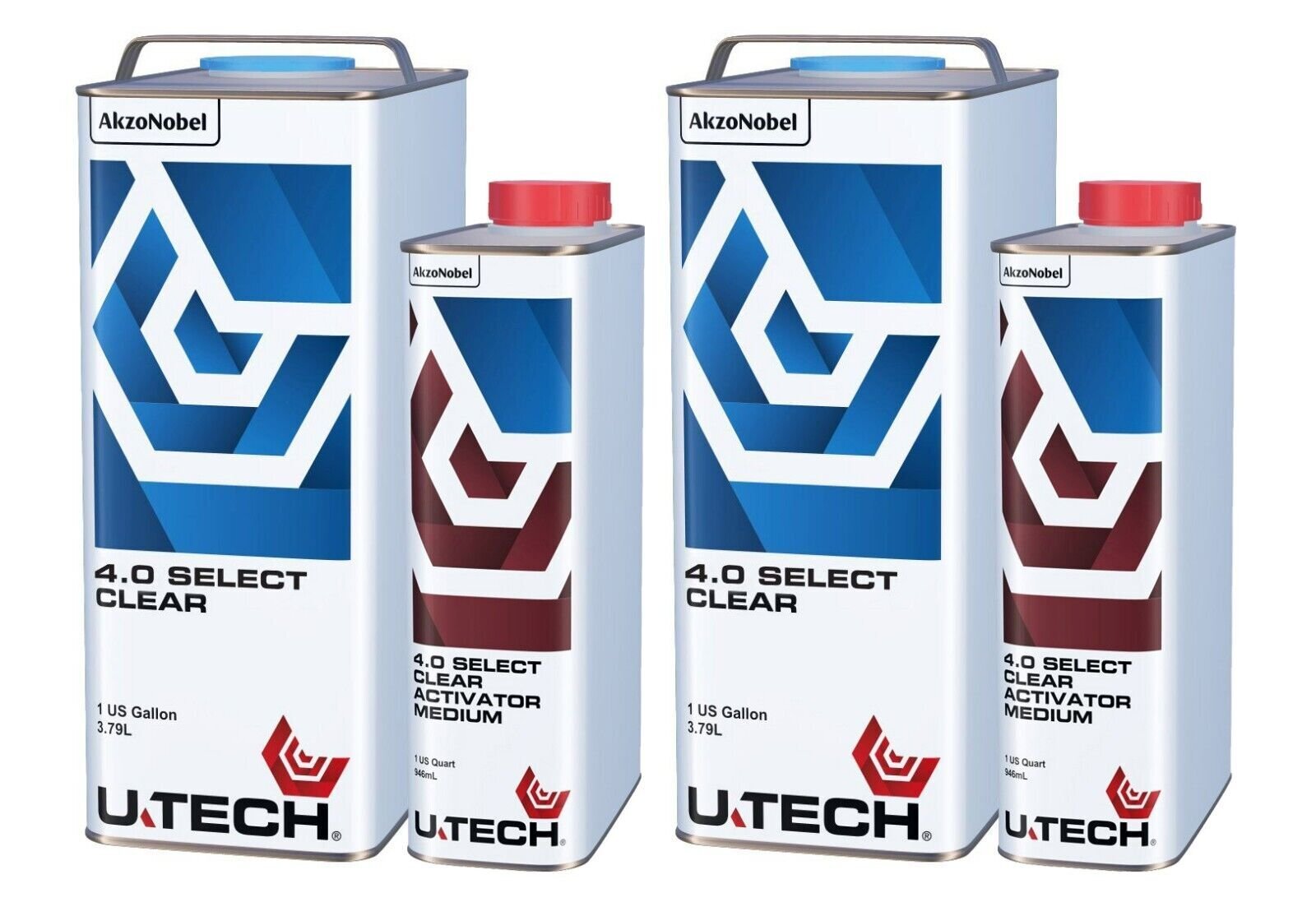 UTECH AkzoNobel U-TECH 4.0 Select Clear Coat Med Harden - Two 1.25 Gallon Kits
