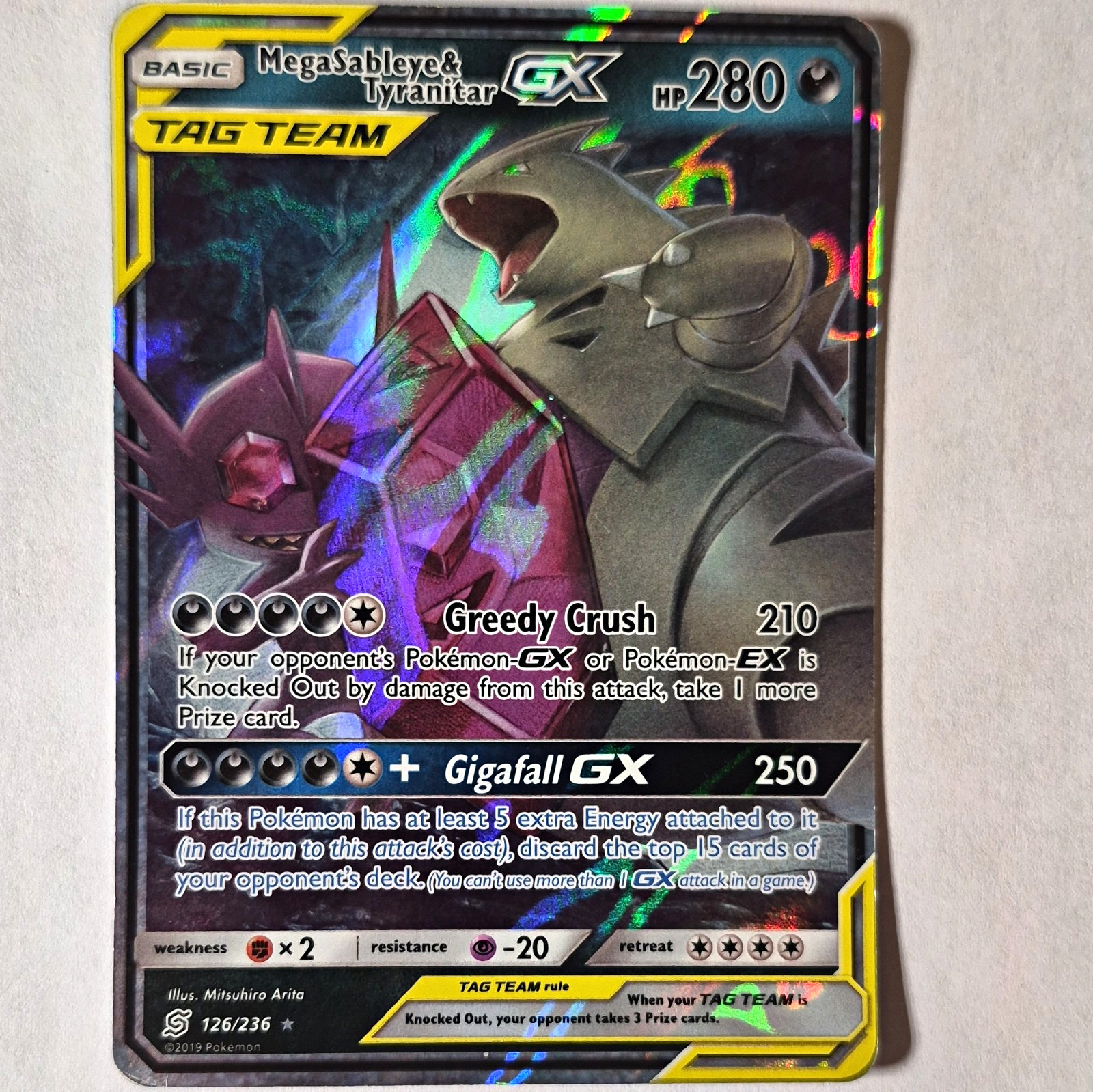 The Pokémon Company Mega Sableye & Tyranitar GX 126/236 Unified Minds UR Holo