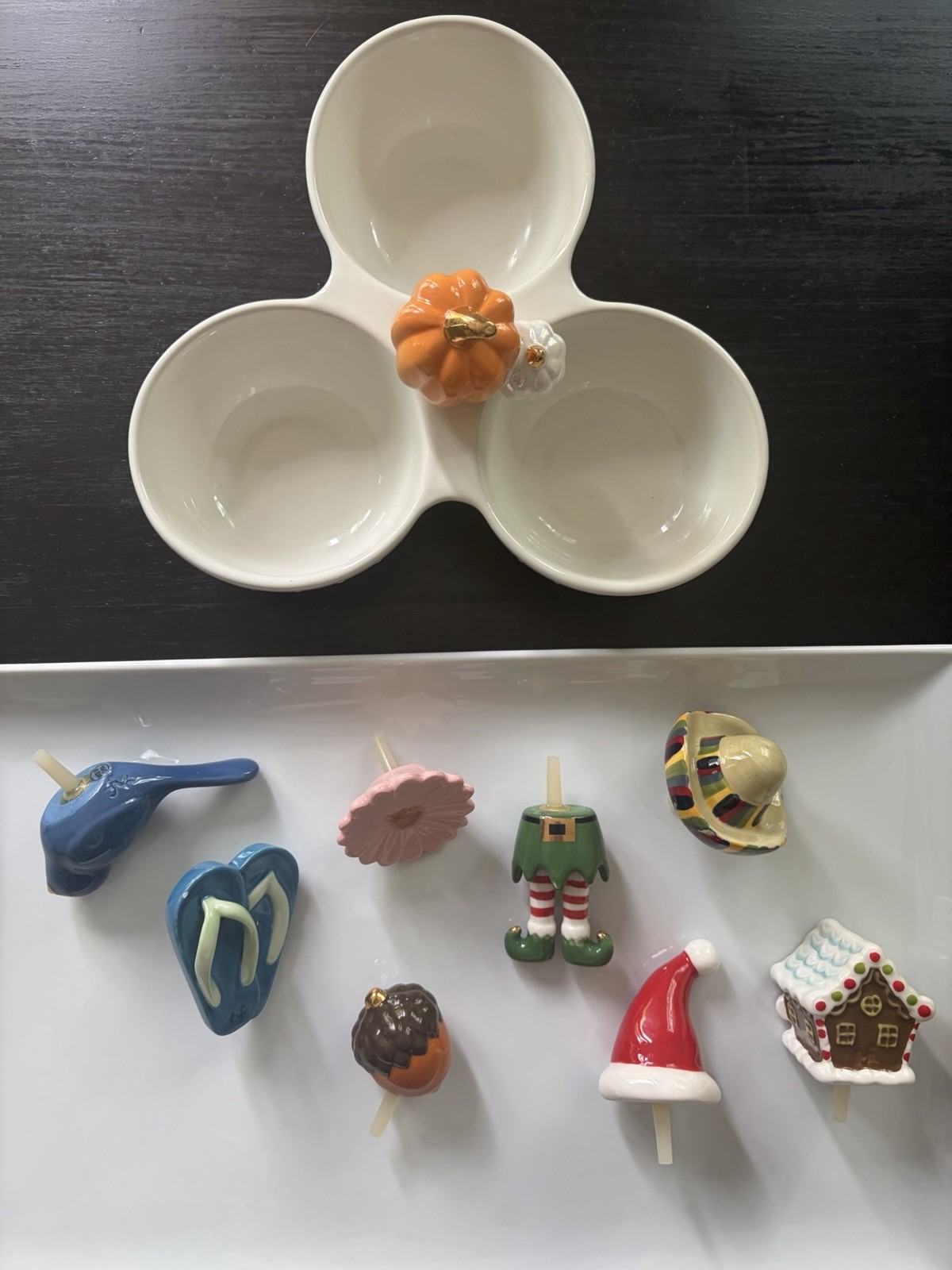 Nora Fleming 3 Bowl Dipper And  Lot Of 9 Minis