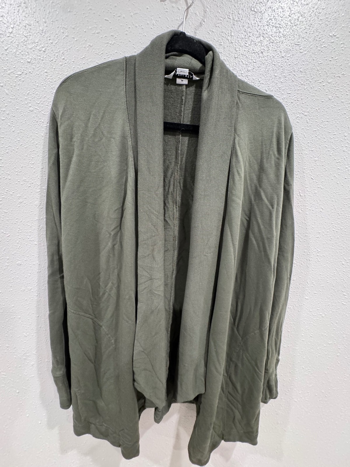 Athleta Pranayama Restore Wrap Cardigan Olive Green Tencel Modal Medium