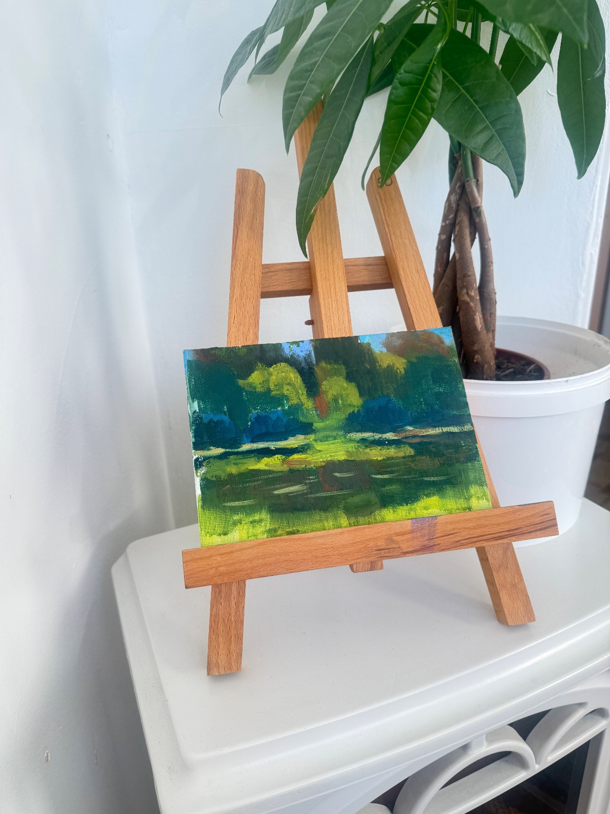 Original Oil Painting Abstract Landscape Impasto Canvas Signed Direct Artist