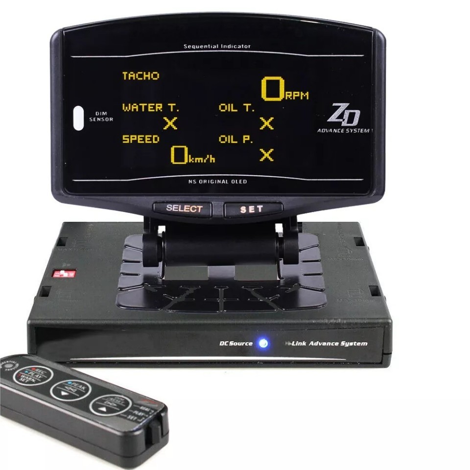 Advance ZD 10 in 1 Auto Gauge OLED Digital Tachometer Full Package Sensor Kits