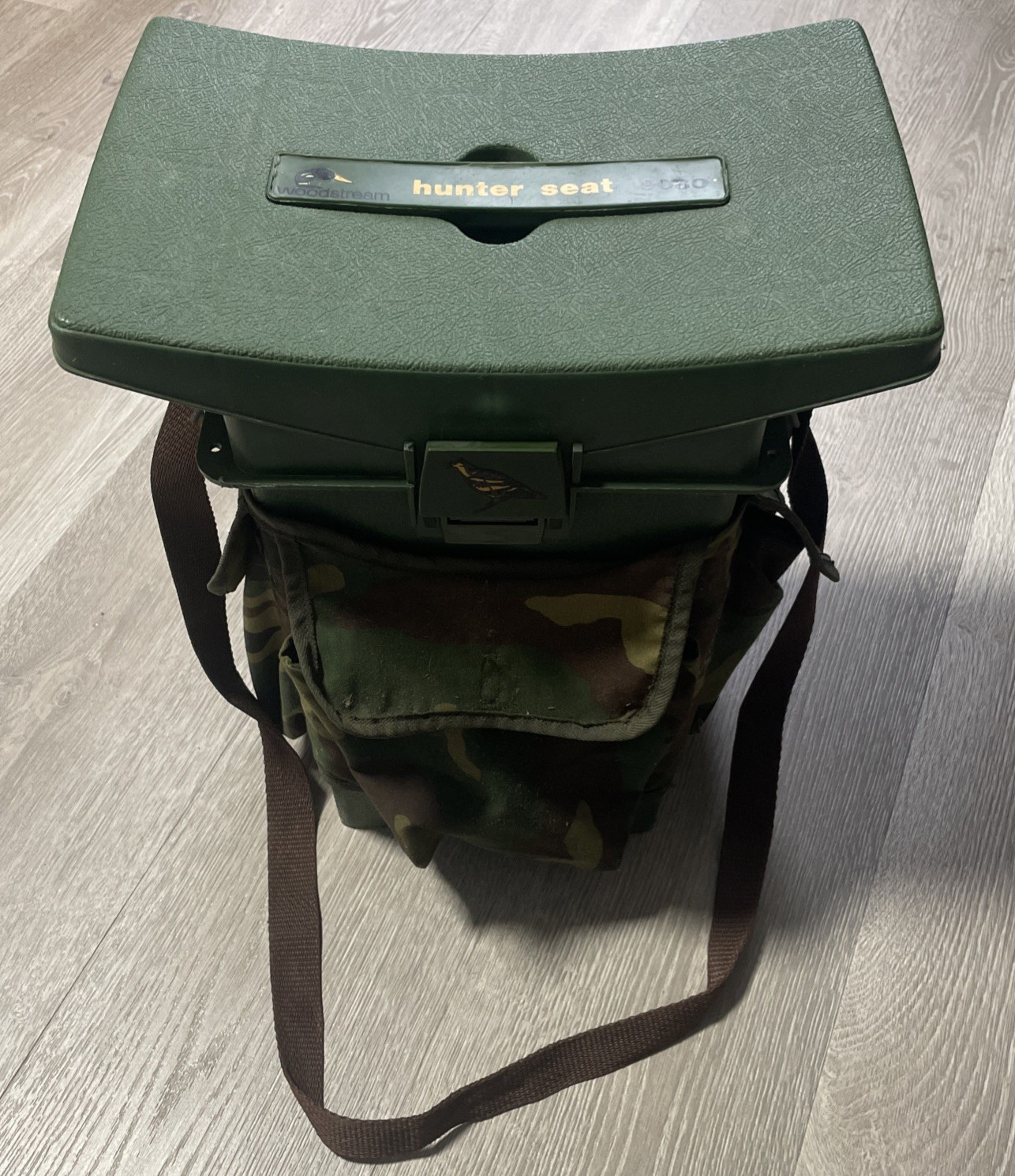 Woodstream Green Camo Hunter Seat 9080 Hunting Bucket Storage