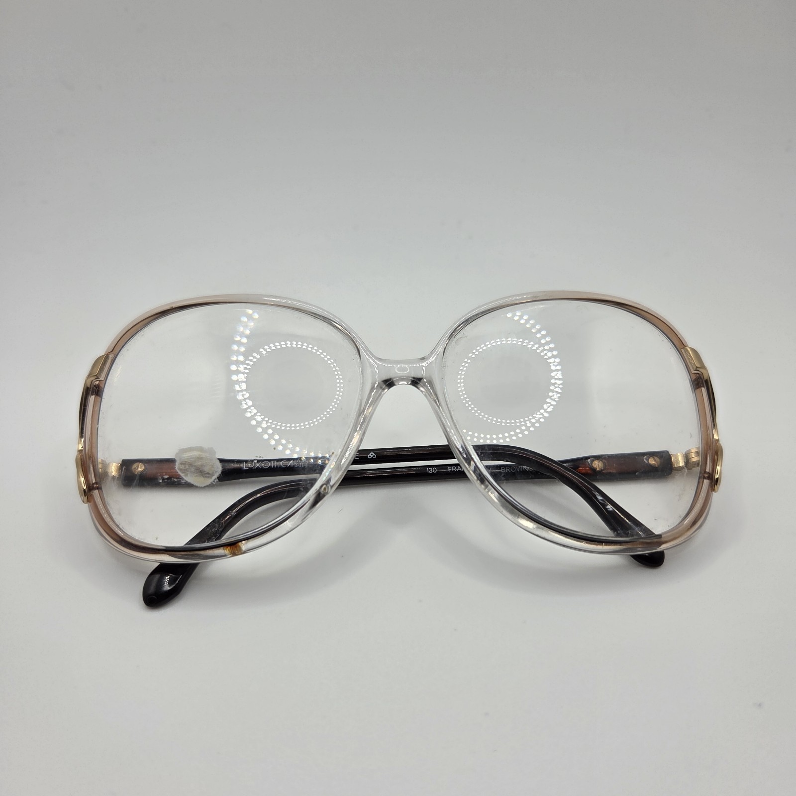 Vintage Luxottica Elegance Eyeglasses Frames ONLY 53 15-120MM Brown Cognac Vintage Luxottica Elegance Eyeglasses Frames ONLY 53 15-120MM Brown Cognac