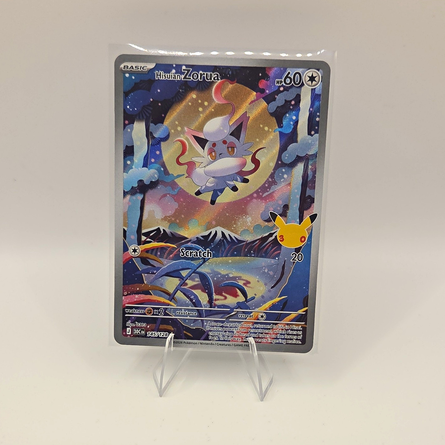 Pokemon - Hisuian Zorua 145/128 - 30th Celebration Collection English