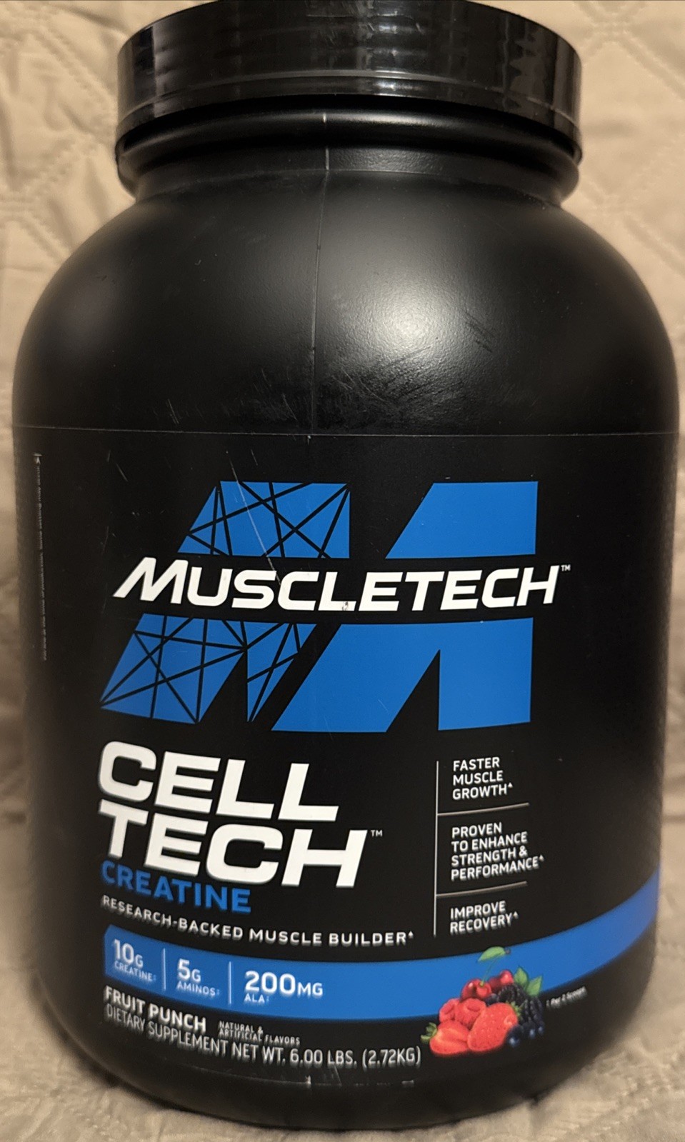 MuscleTech 6lbs Cell Tech Creatine Muscle Builder Fruit Punch 03/2028